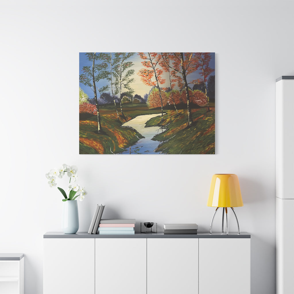 Whispering Birches Abstract Art Canvas - Contemporary Wall Decor