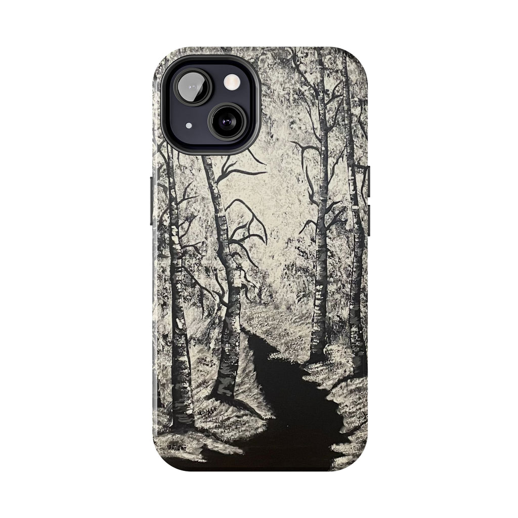 Silver Shadows Phone Case - Hand Painted Unique Designs