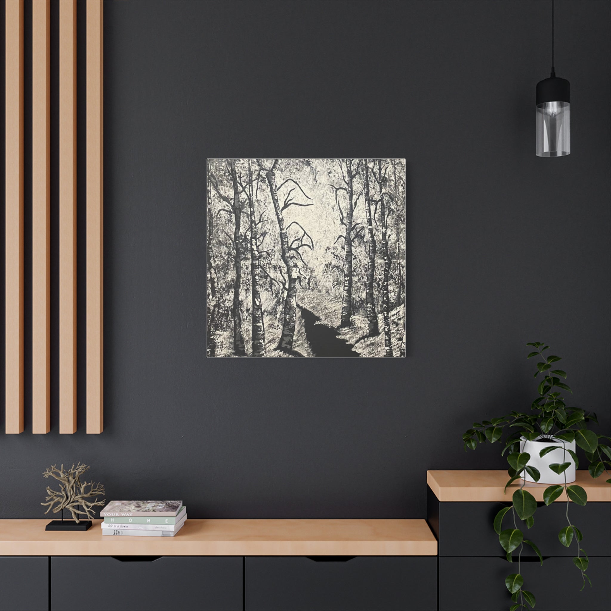 Silver Shadows Canvas Wall Art