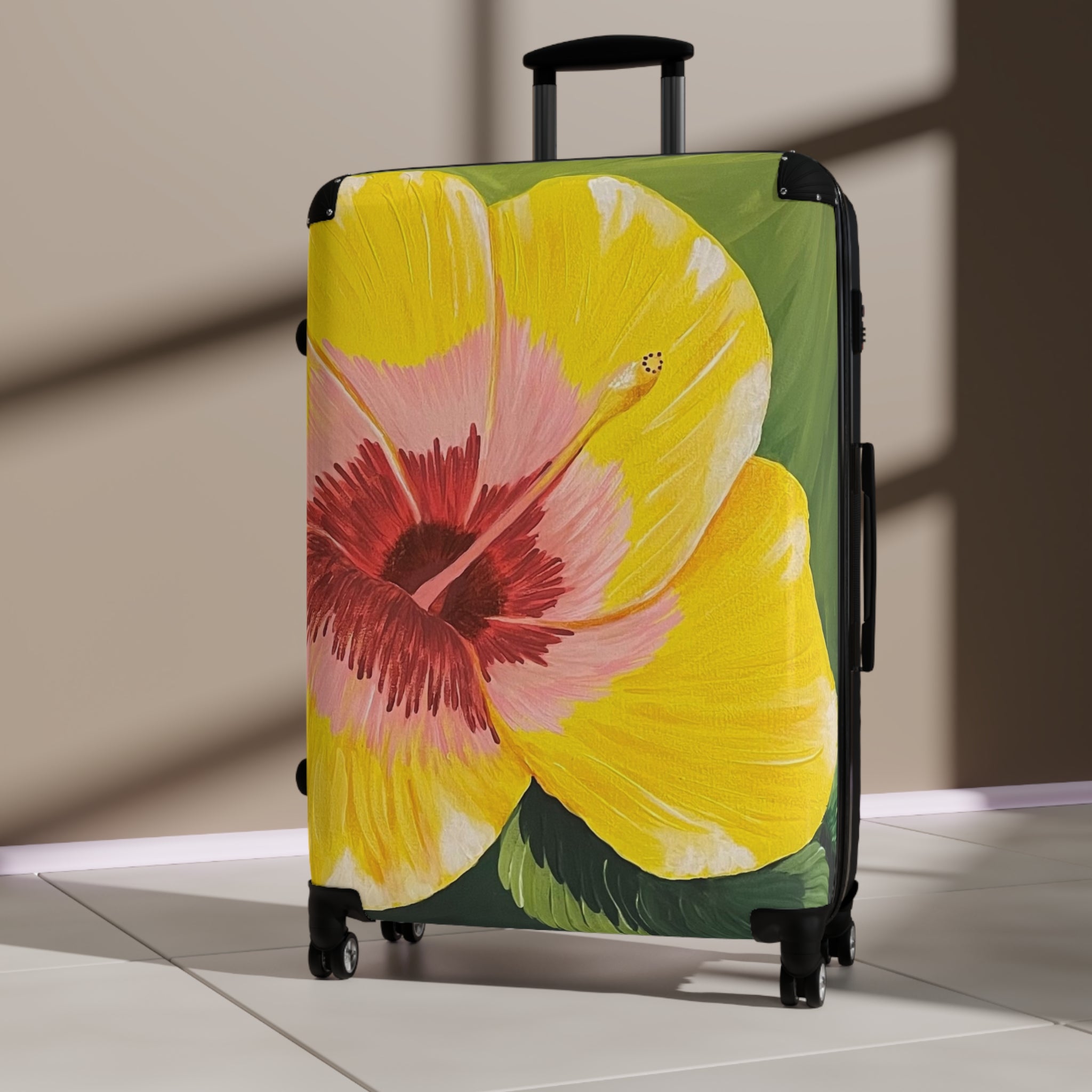 Blushing Sunrise Handprinted Colorful Suitcase