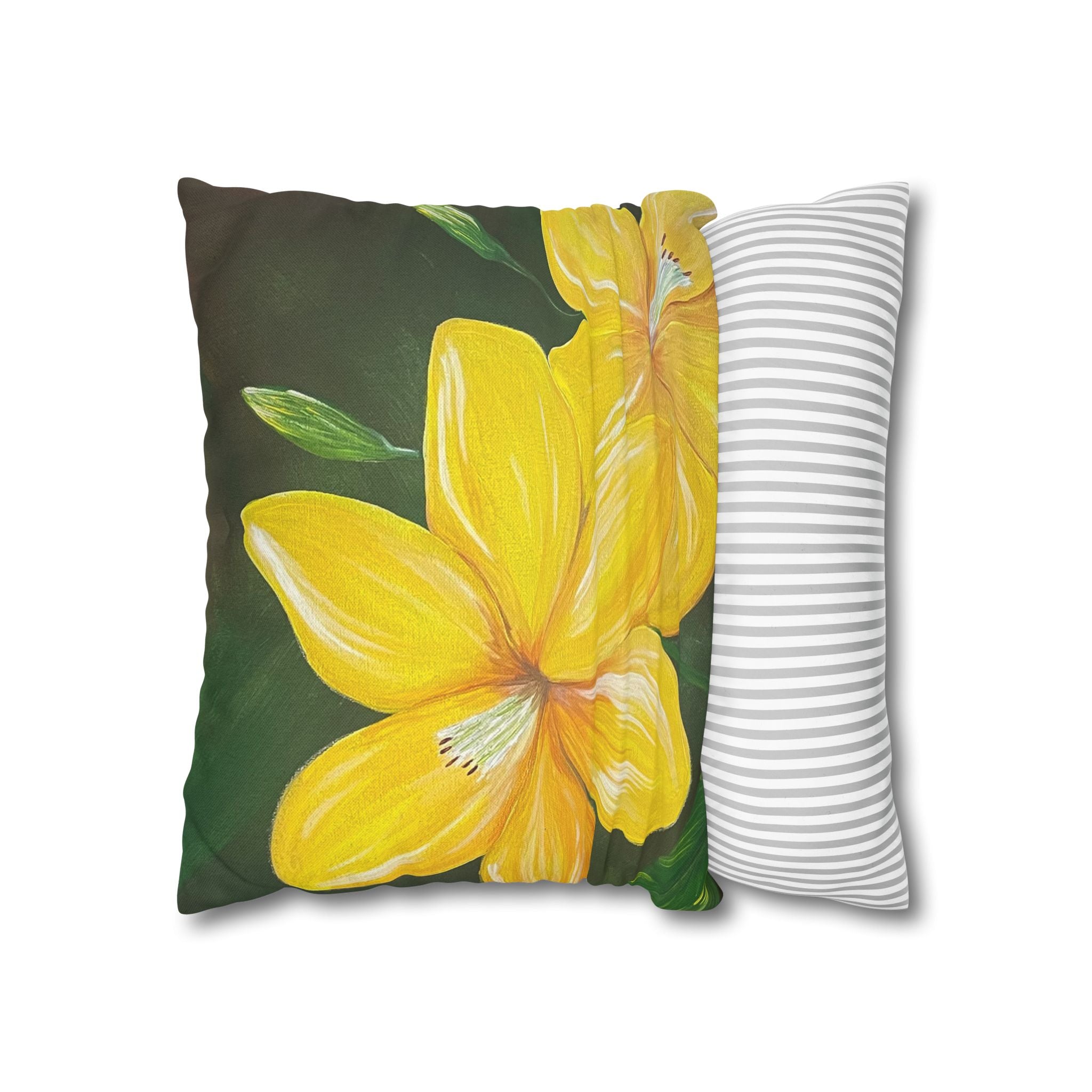 Golden Bloom Square Decorative Pillow Sham