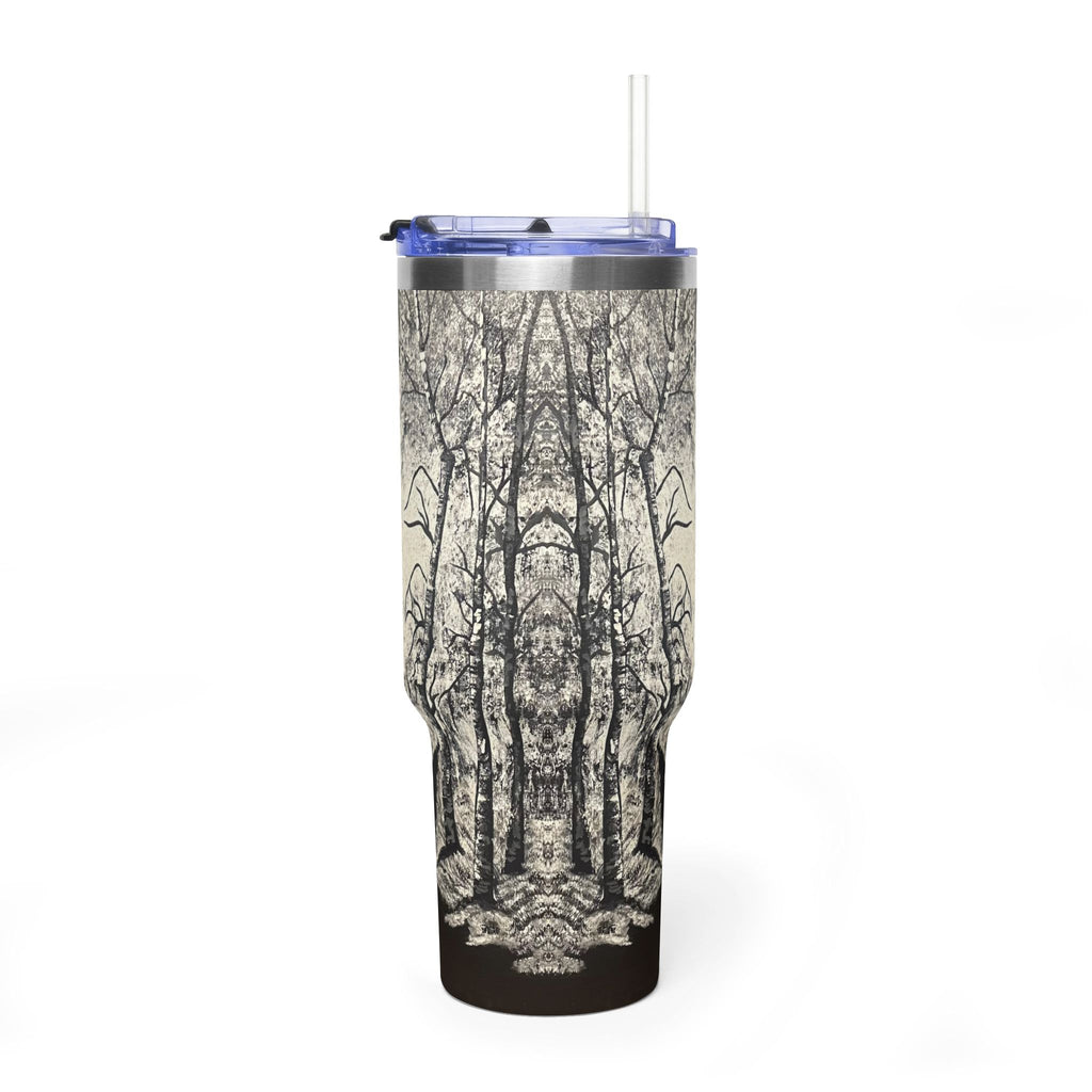 Silver Shadows 40oz  Vacuum Tumbler — Insulated Travel Mug with Straw