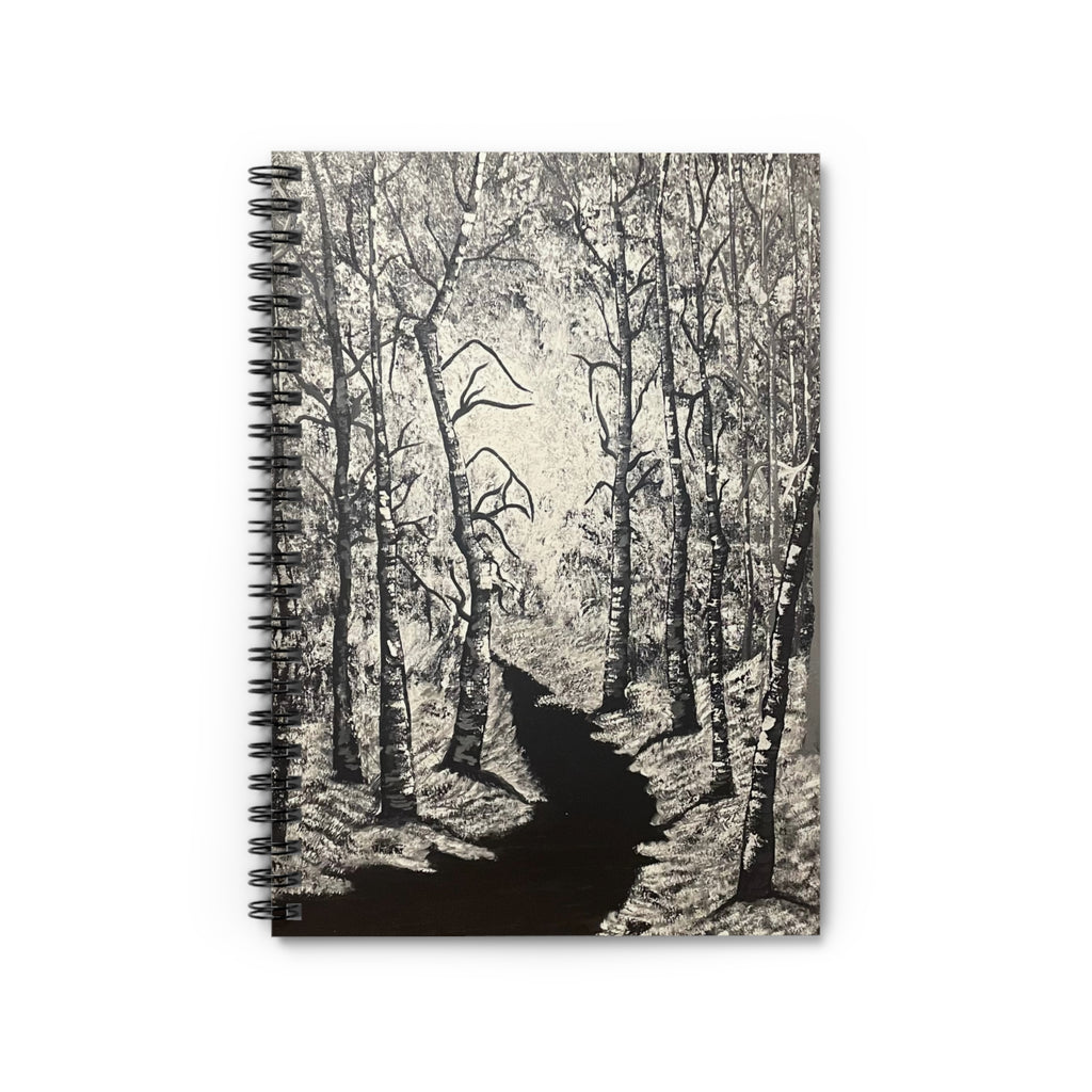 Silver Shadows Hand-Painted Spiral Notebook