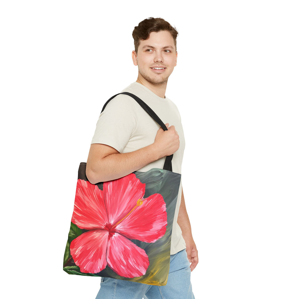 Hibiscus Hues Hand Painted Tote Bag