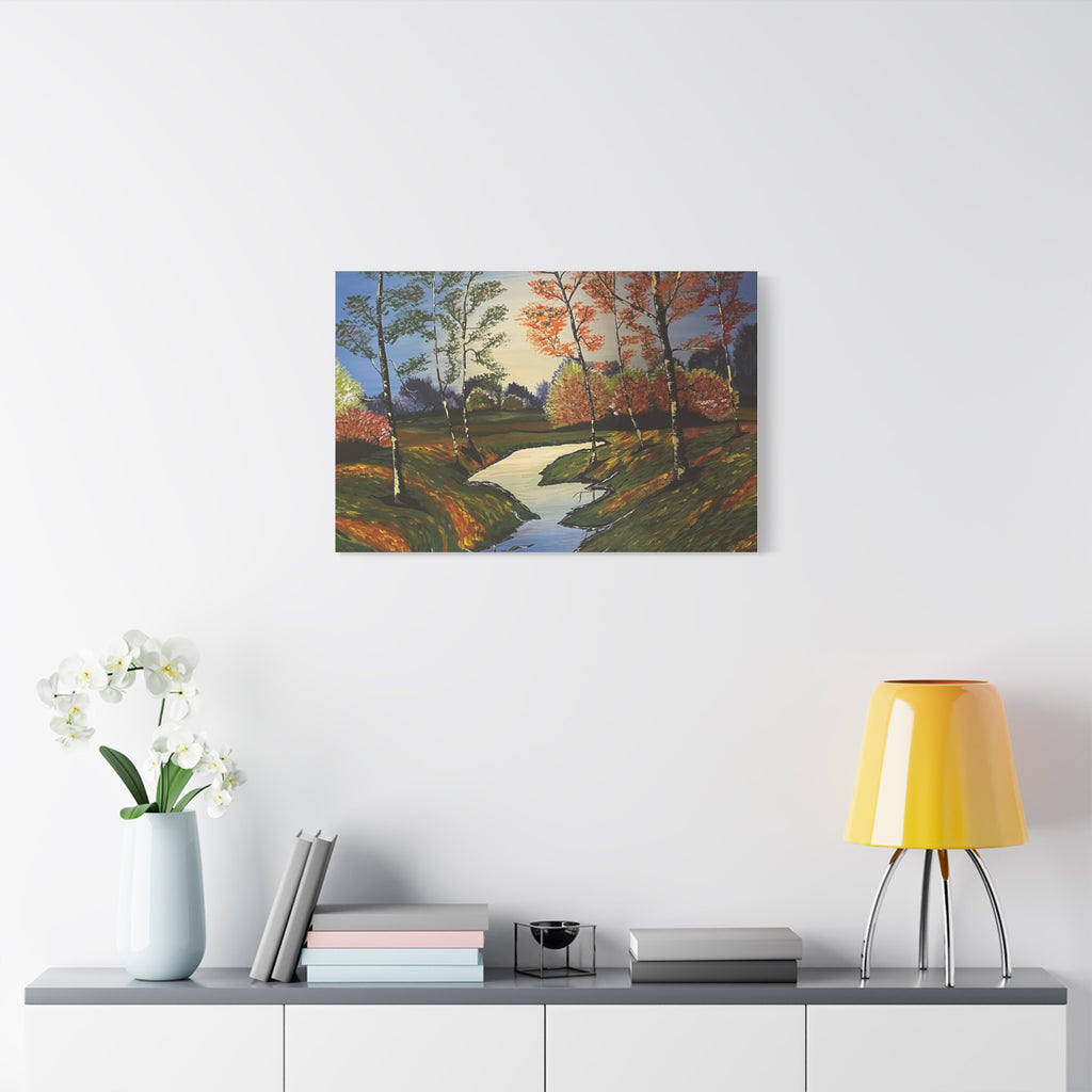 Whispering Birches Abstract Art Canvas - Contemporary Wall Decor