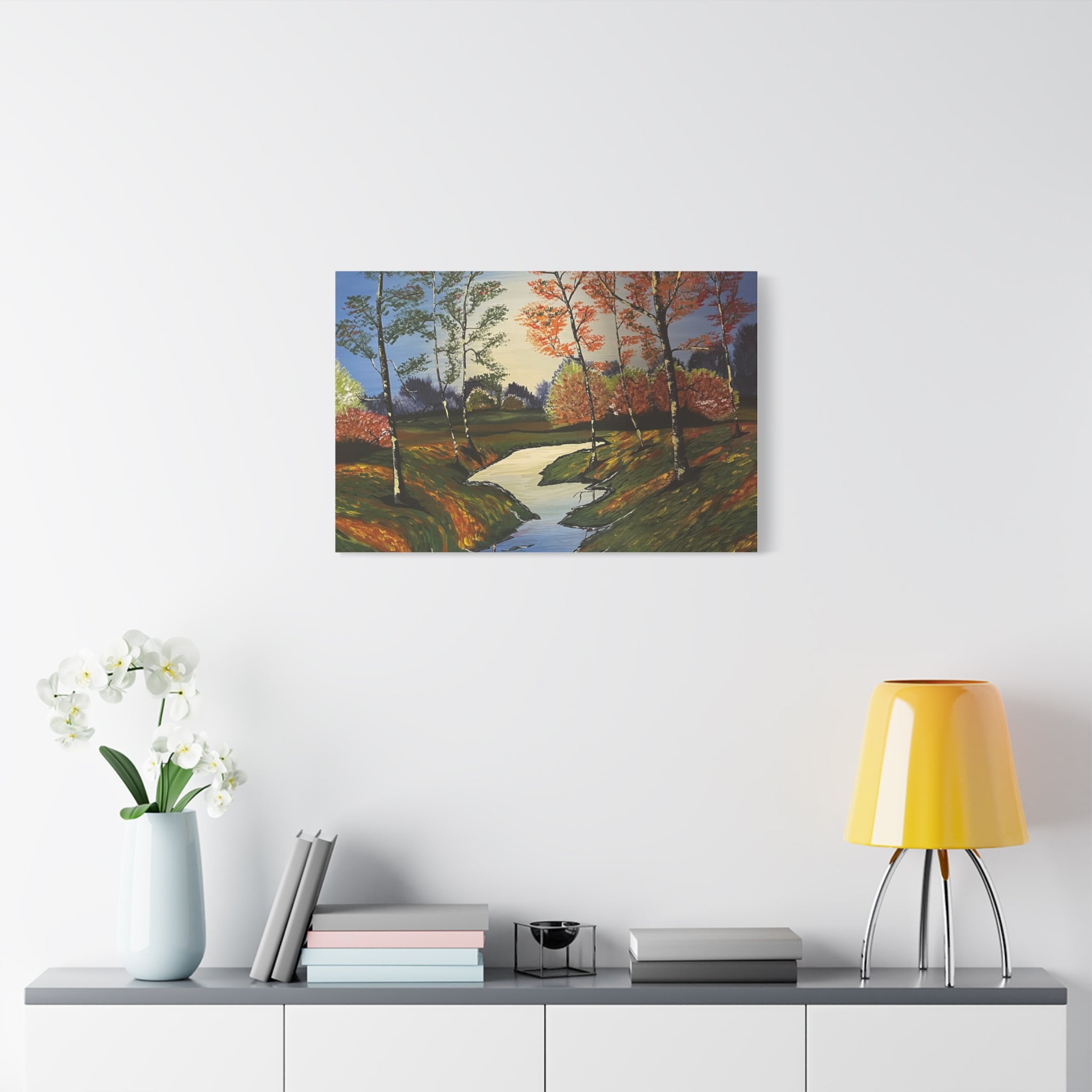 Whispering Birches Abstract Art Canvas - Contemporary Wall Decor