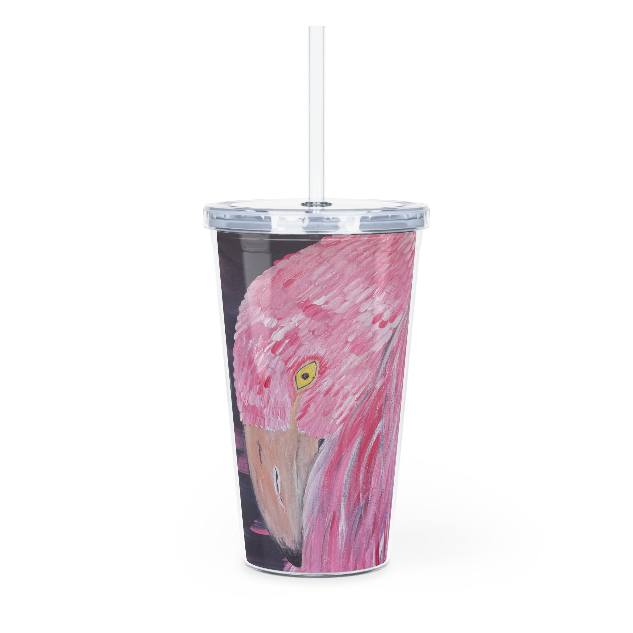 Feathered Grace Tumbler with Straw - Hand Painted Designs