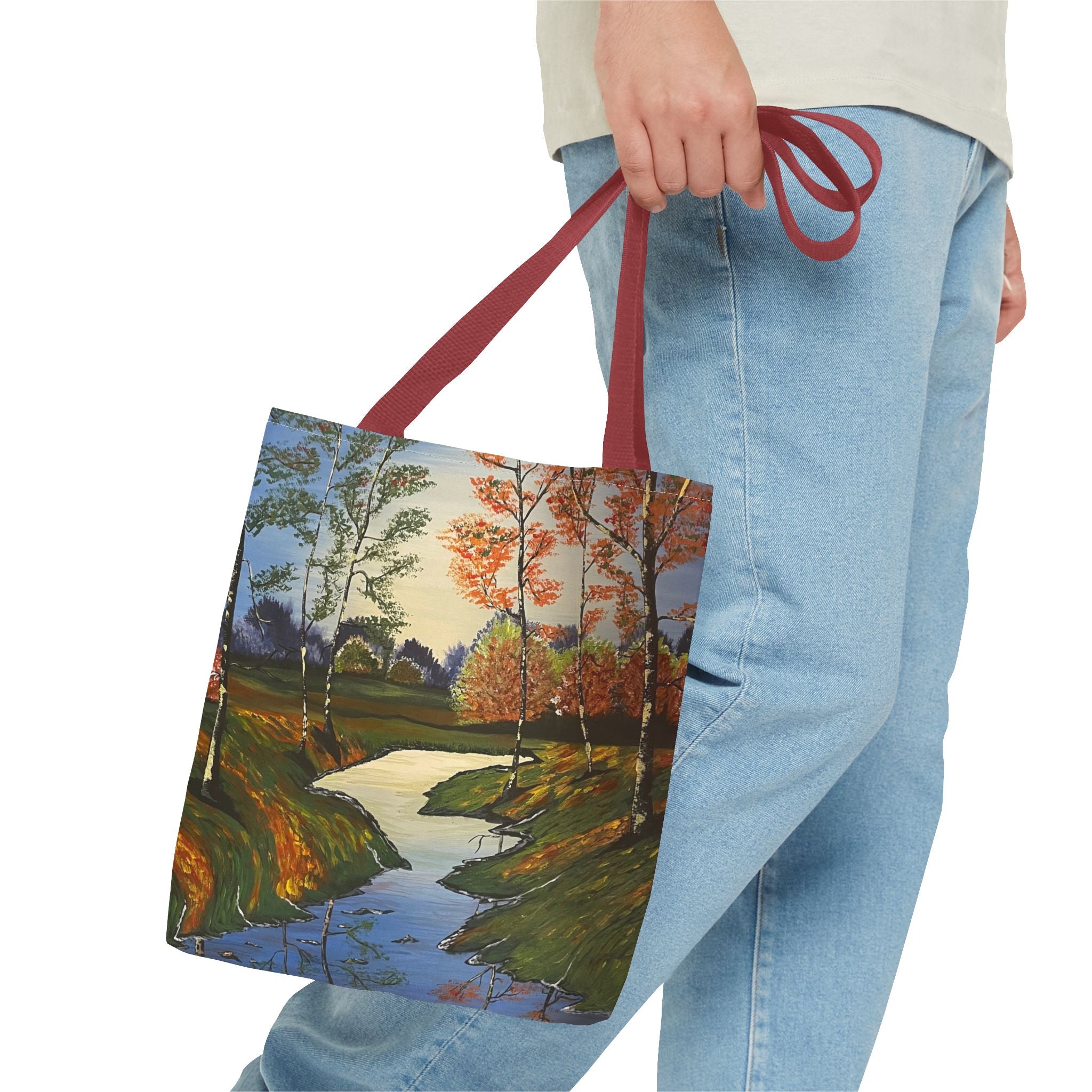 Whispering Birches Hand Painted Tote Bag