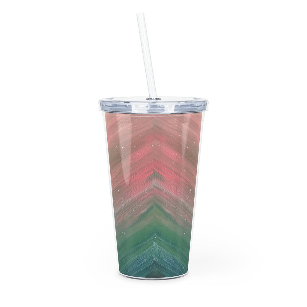 North Sky Tumbler with Straw - Hand Painted Designs