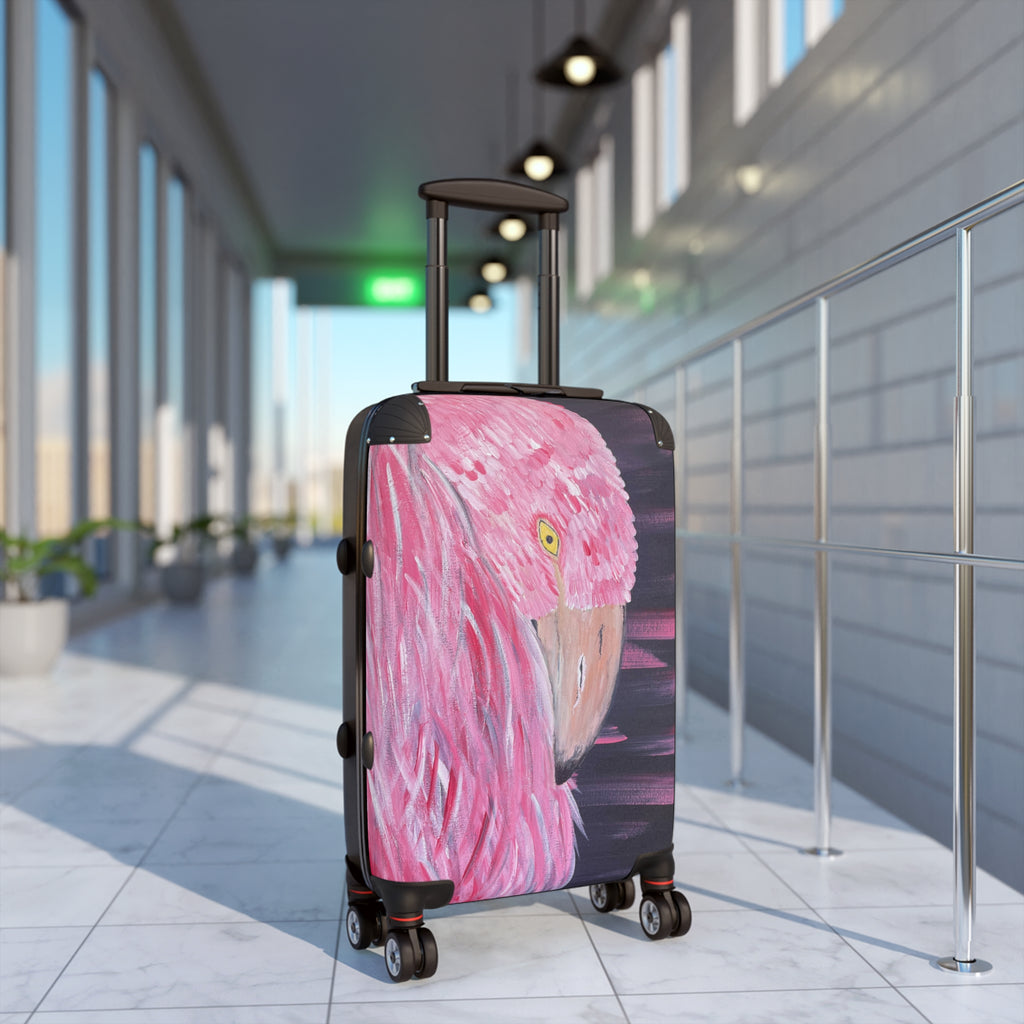 Feathered Grace Handprinted Colorful Suitcase