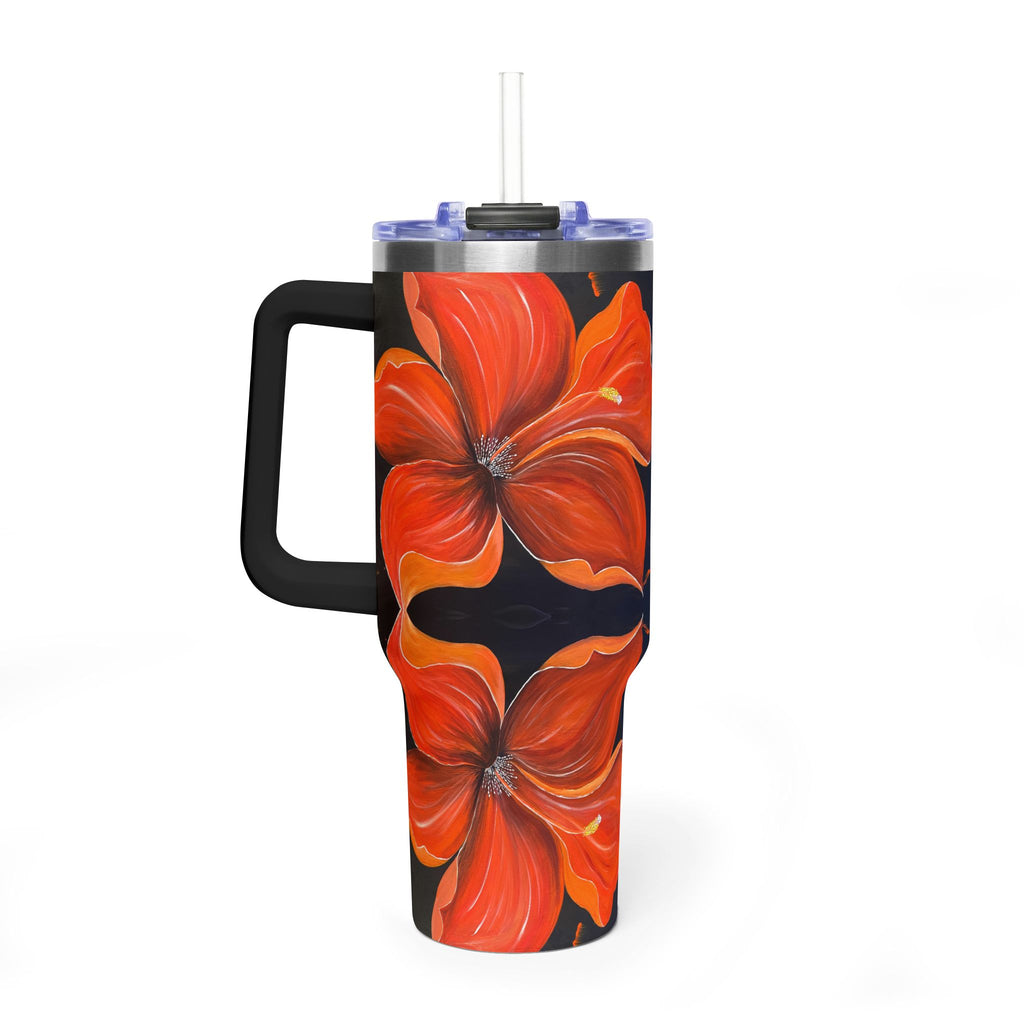 Scarlet Veil 40oz  Vacuum Tumbler — Insulated Travel Mug with Straw