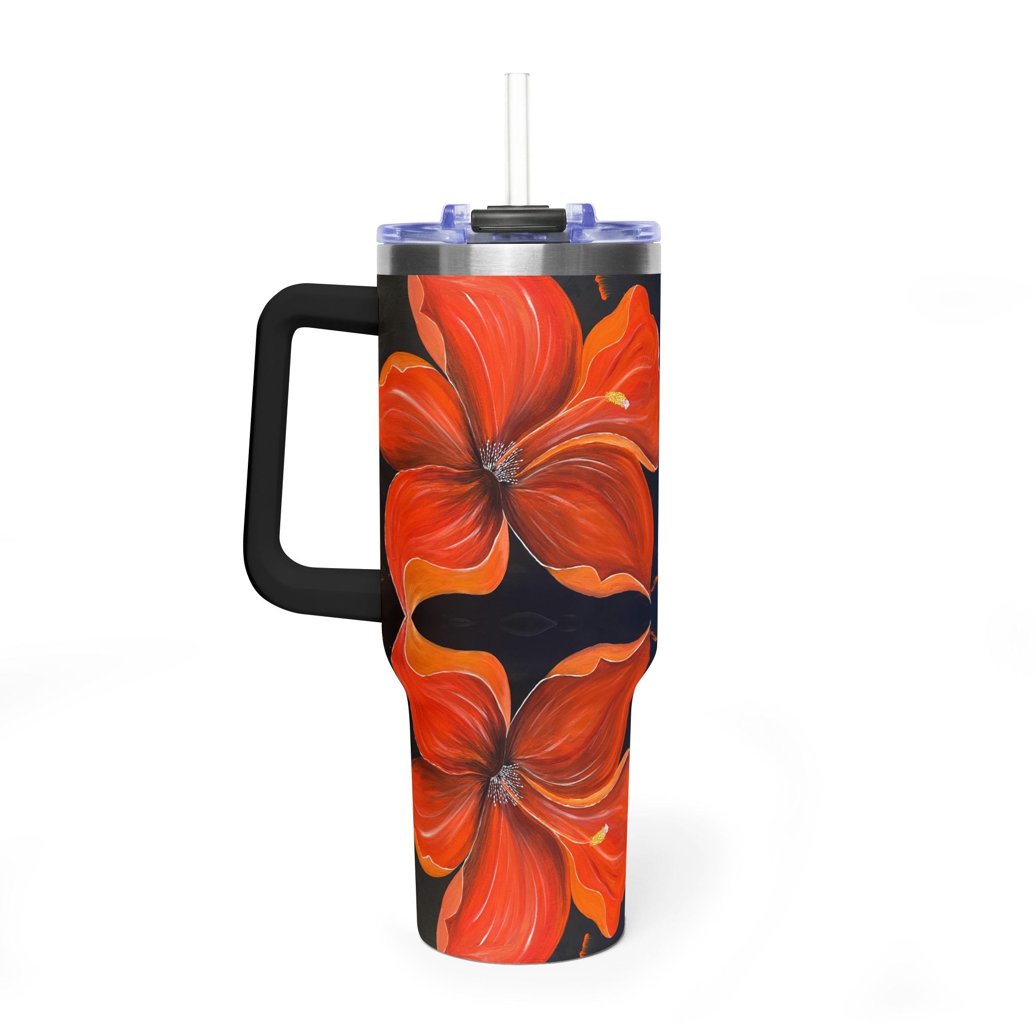 Scarlet Veil 40oz  Vacuum Tumbler — Insulated Travel Mug with Straw