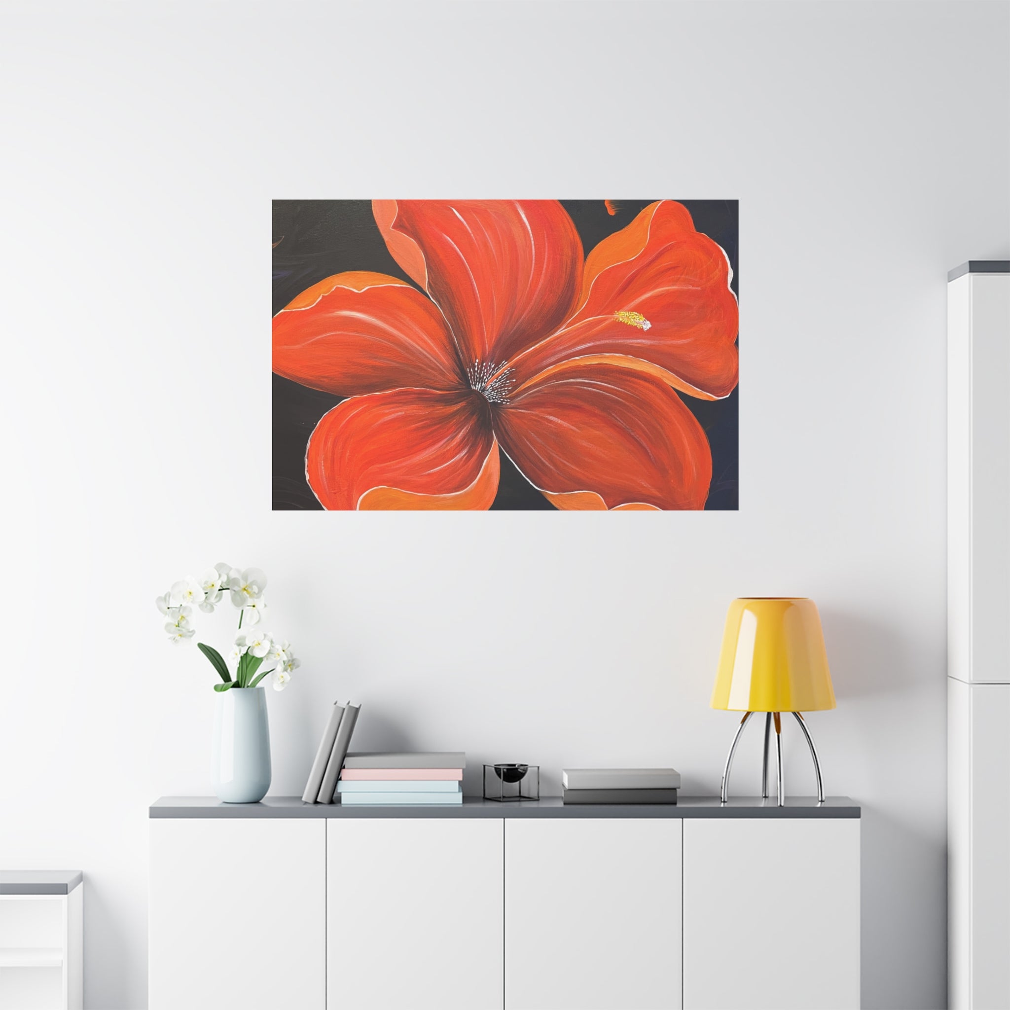 Scarlet Veil Abstract Art Canvas - Contemporary Wall Decor