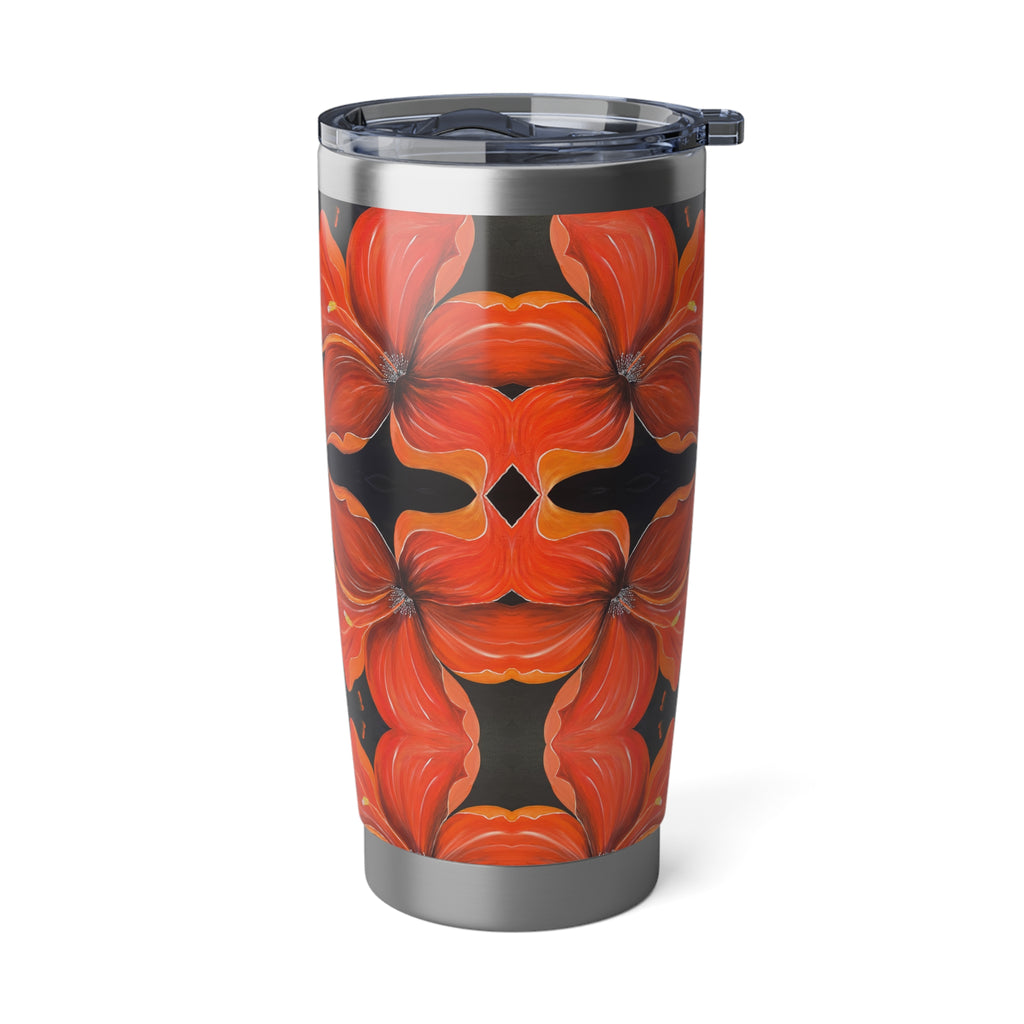 Scarlet Veil Tumbler | Vagabond 20oz Insulated Drinkware, Summer Travel Mug, Gift for Nature Lovers, Eco-Friendly Hydration