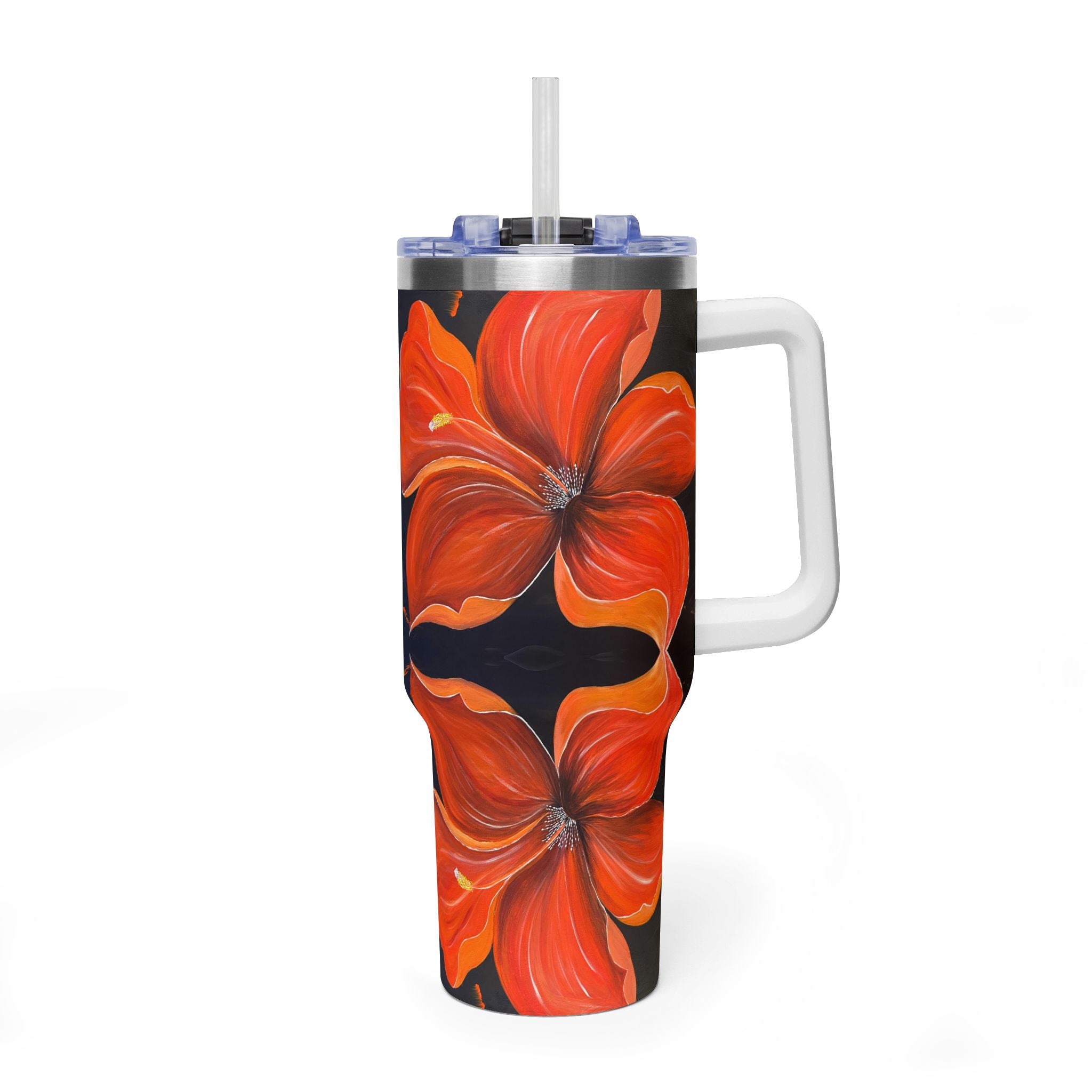 Scarlet Veil 40oz  Vacuum Tumbler — Insulated Travel Mug with Straw