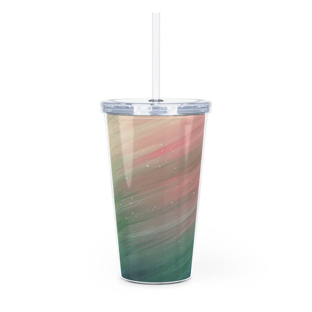 North Sky Tumbler with Straw - Hand Painted Designs