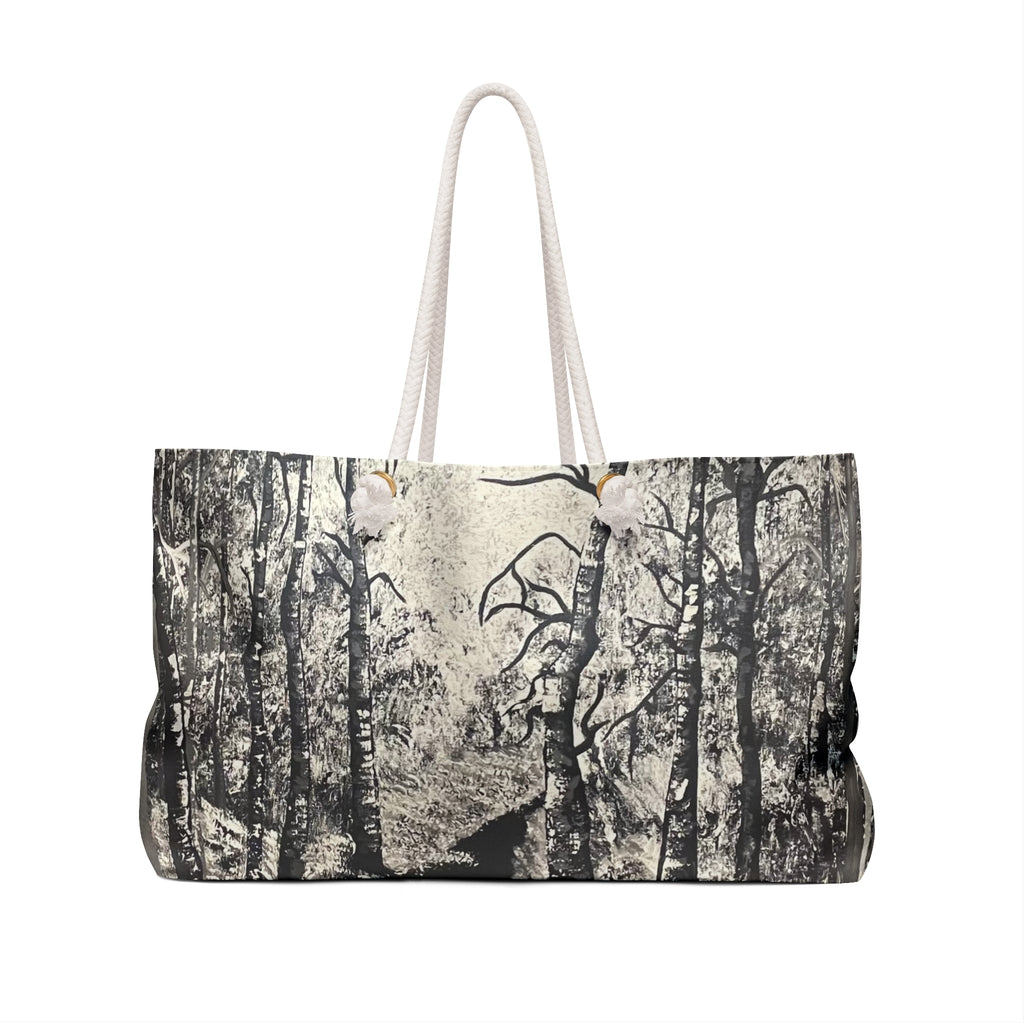 Silver Shadows Tote Bag with Hand Painted Designs