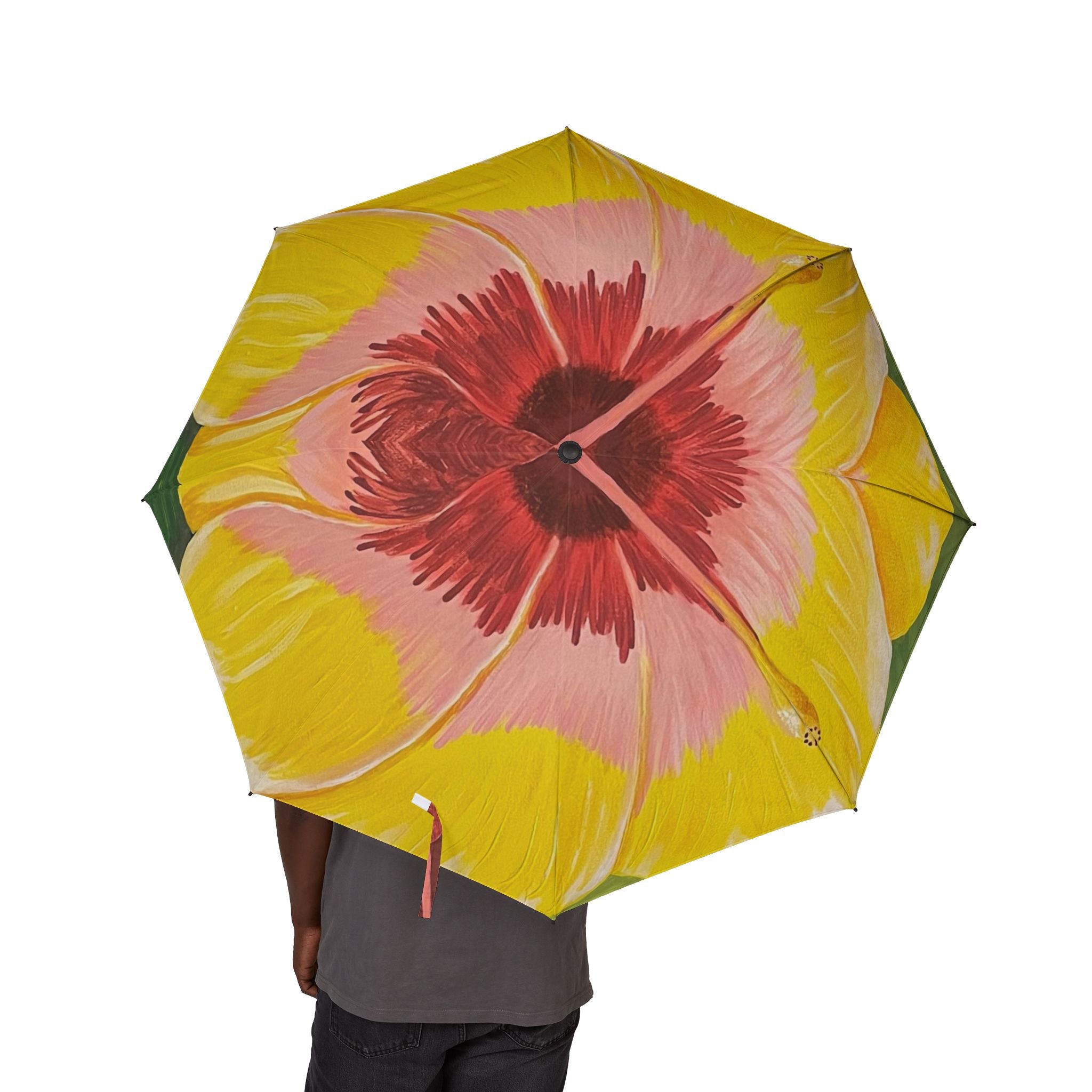 Blushing Sunrise Semi-Automatic Foldable Umbrella