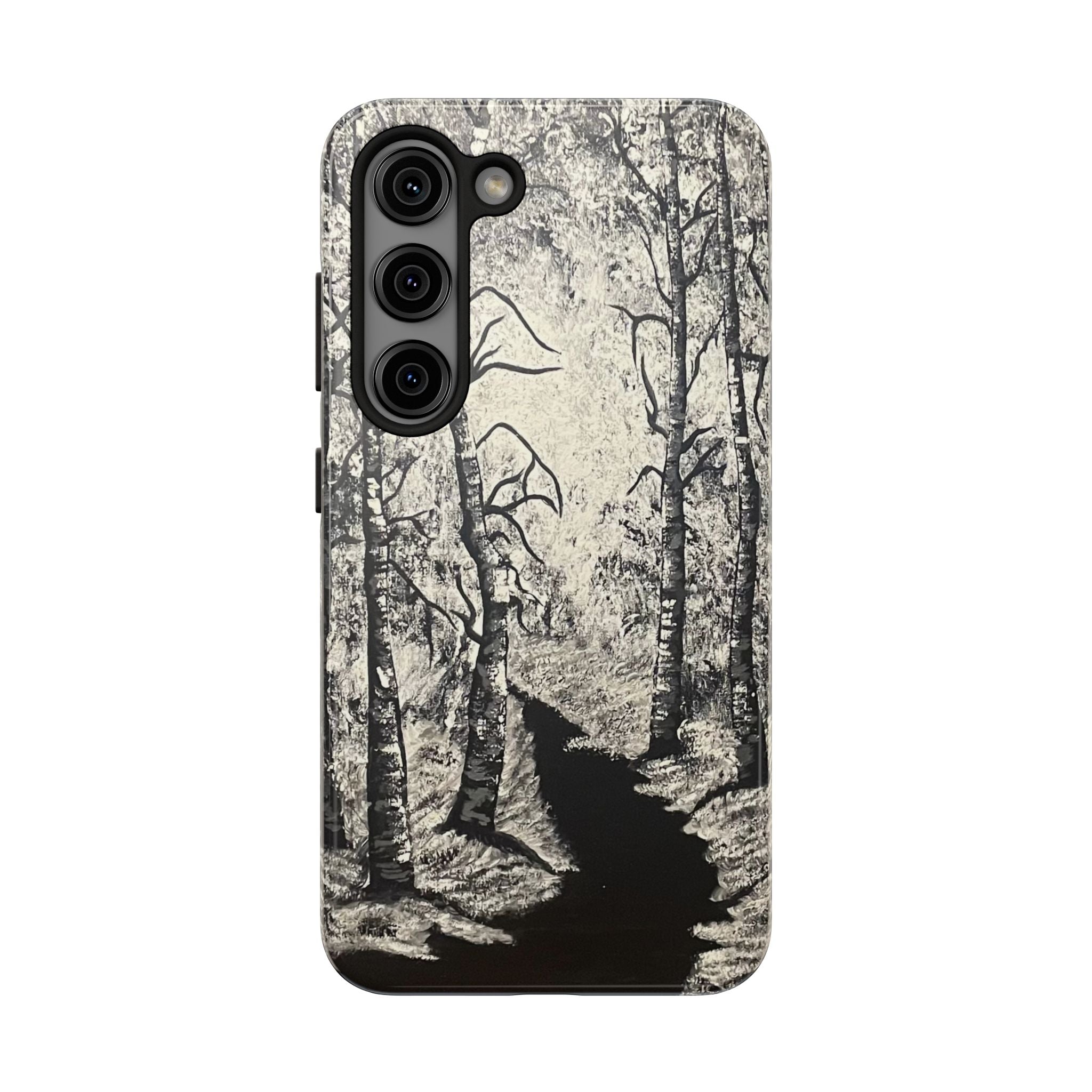 Silver Shadows Phone Case - Hand Painted Unique Designs