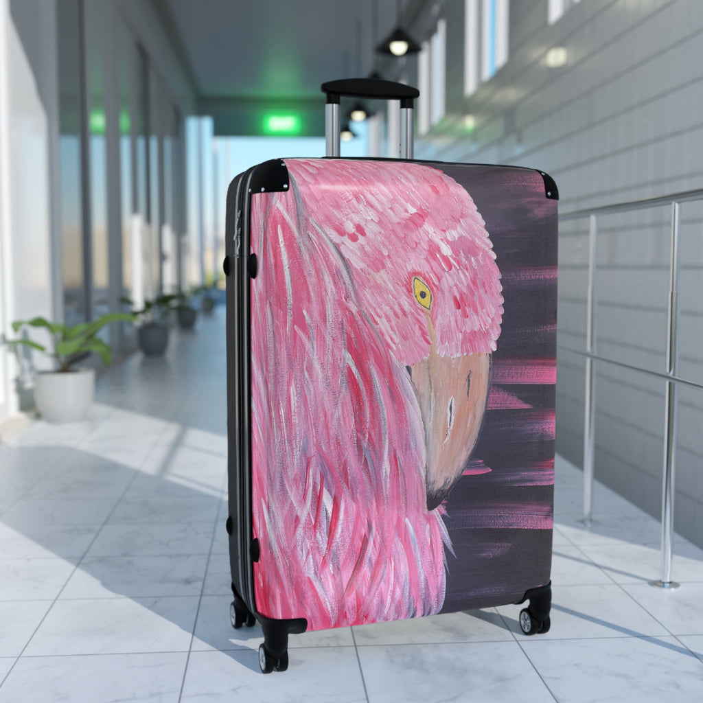 Feathered Grace Handprinted Colorful Suitcase