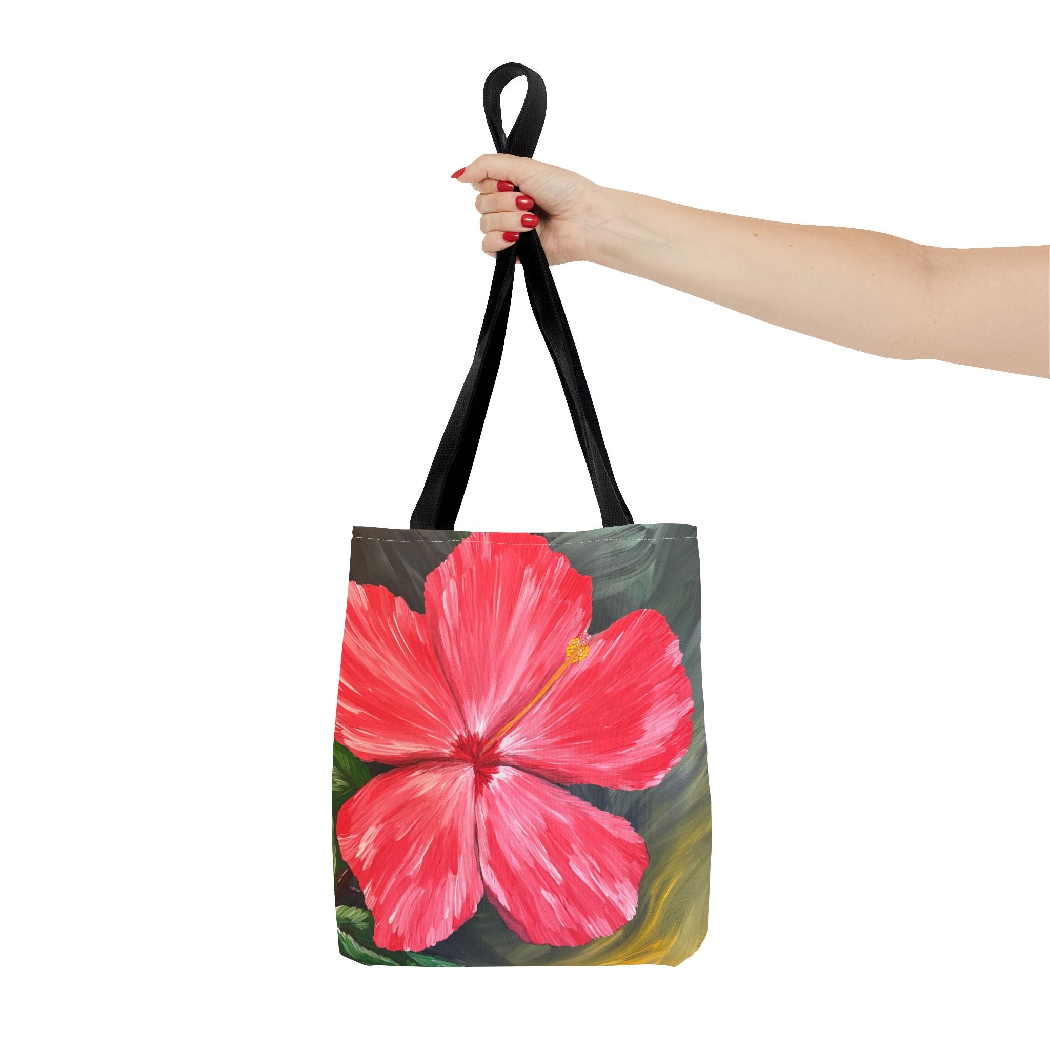 Hibiscus Hues Hand Painted Tote Bag