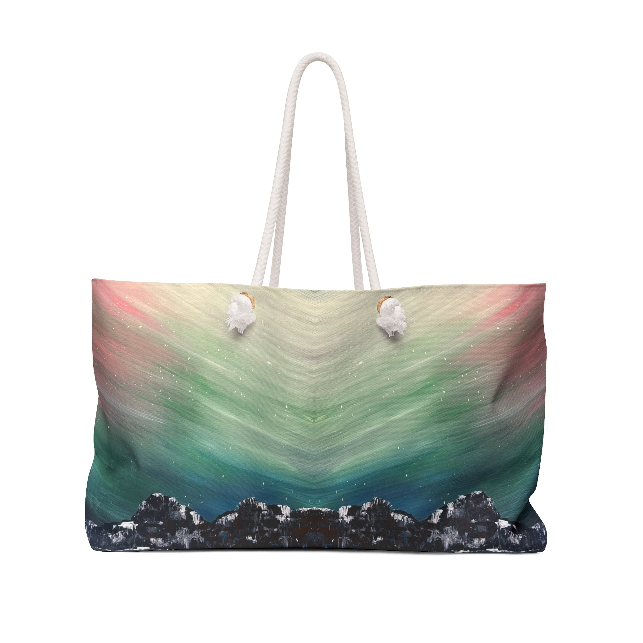 North Sky Tote Bag with Hand Painted Designs