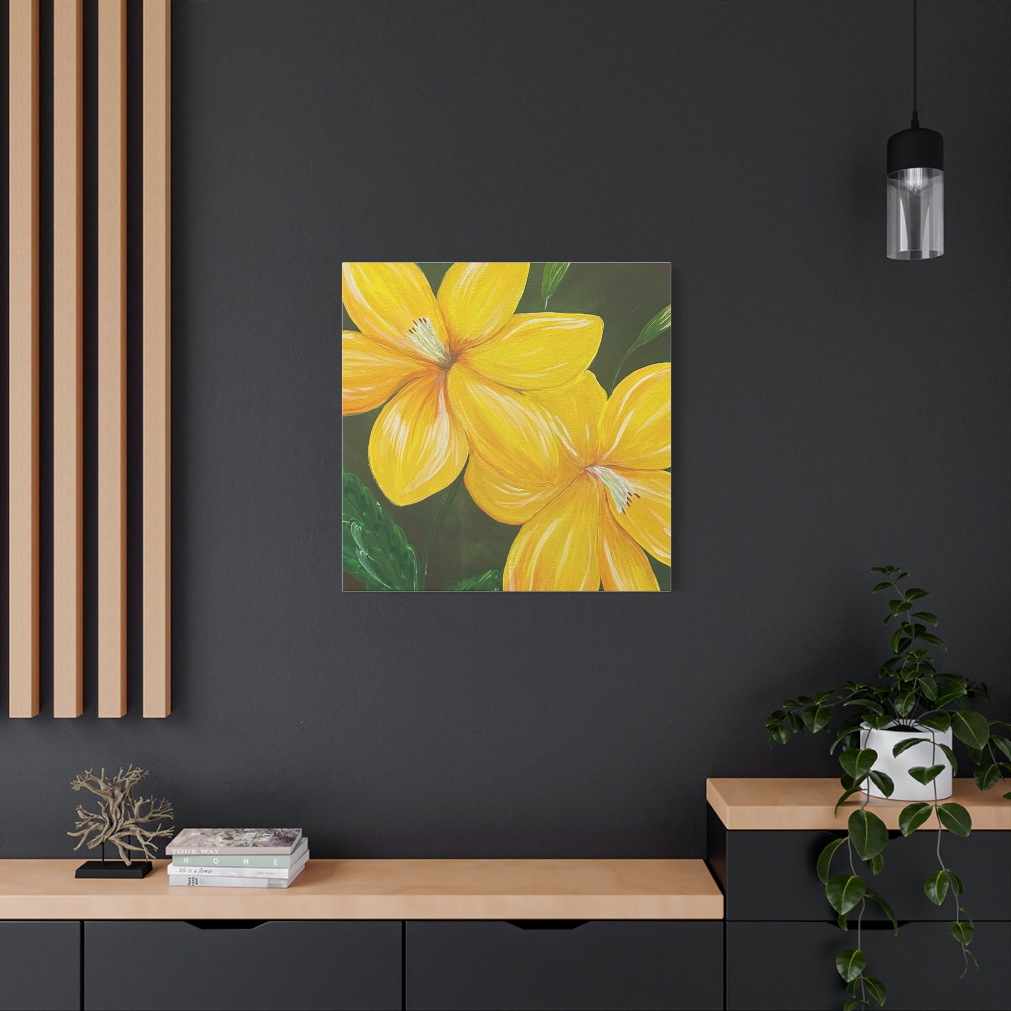 Golden Bloom Canvas Wall Art