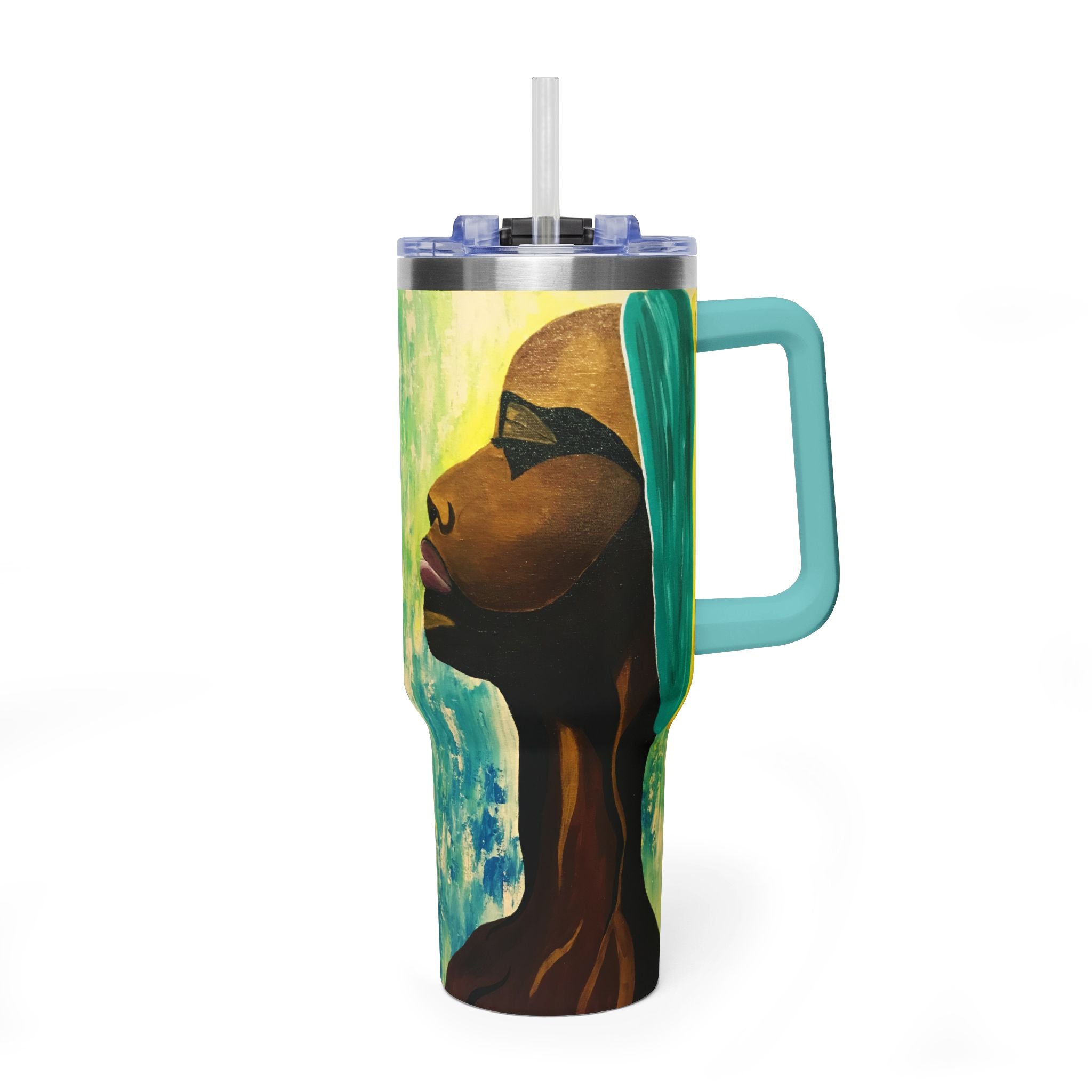 Hues of Heritage 40oz  Vacuum Tumbler — Insulated Travel Mug with Straw