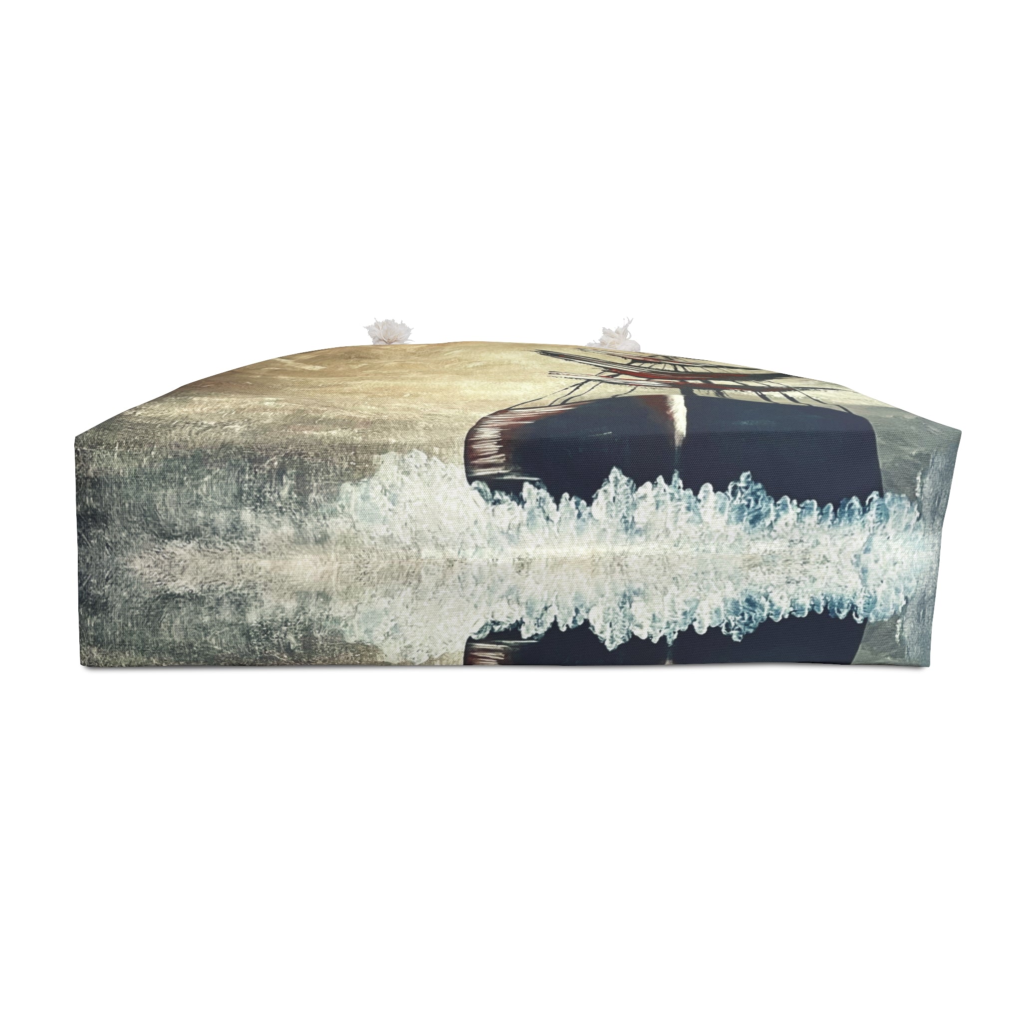 Rustic Tide Tote Bag with Hand Painted Designs