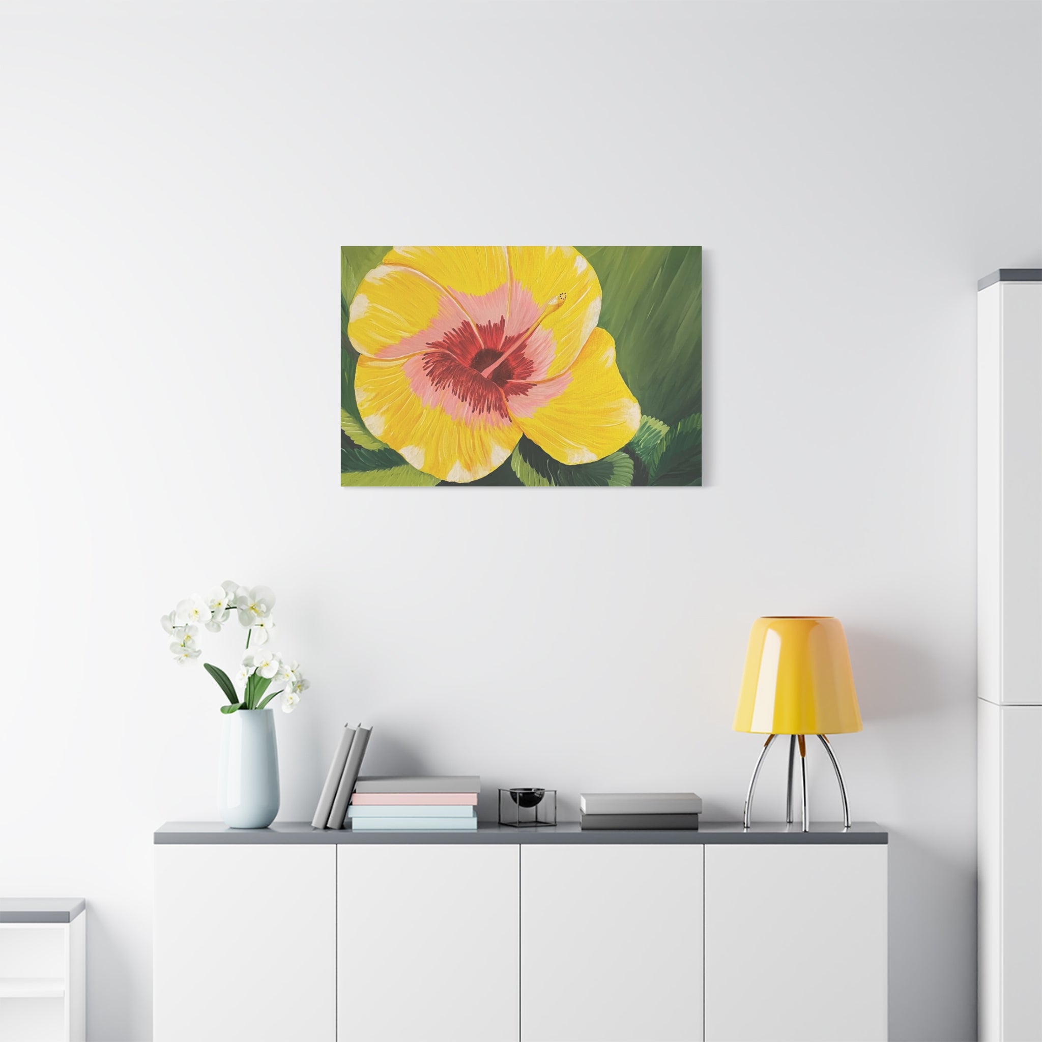 Blushing Sunrise Abstract Art Canvas - Contemporary Wall Decor