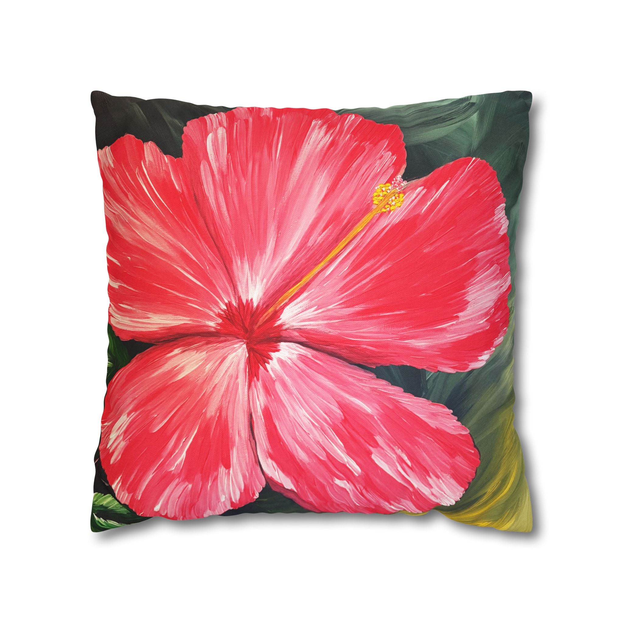 Hibiscus Hues Square Decorative Pillow Sham