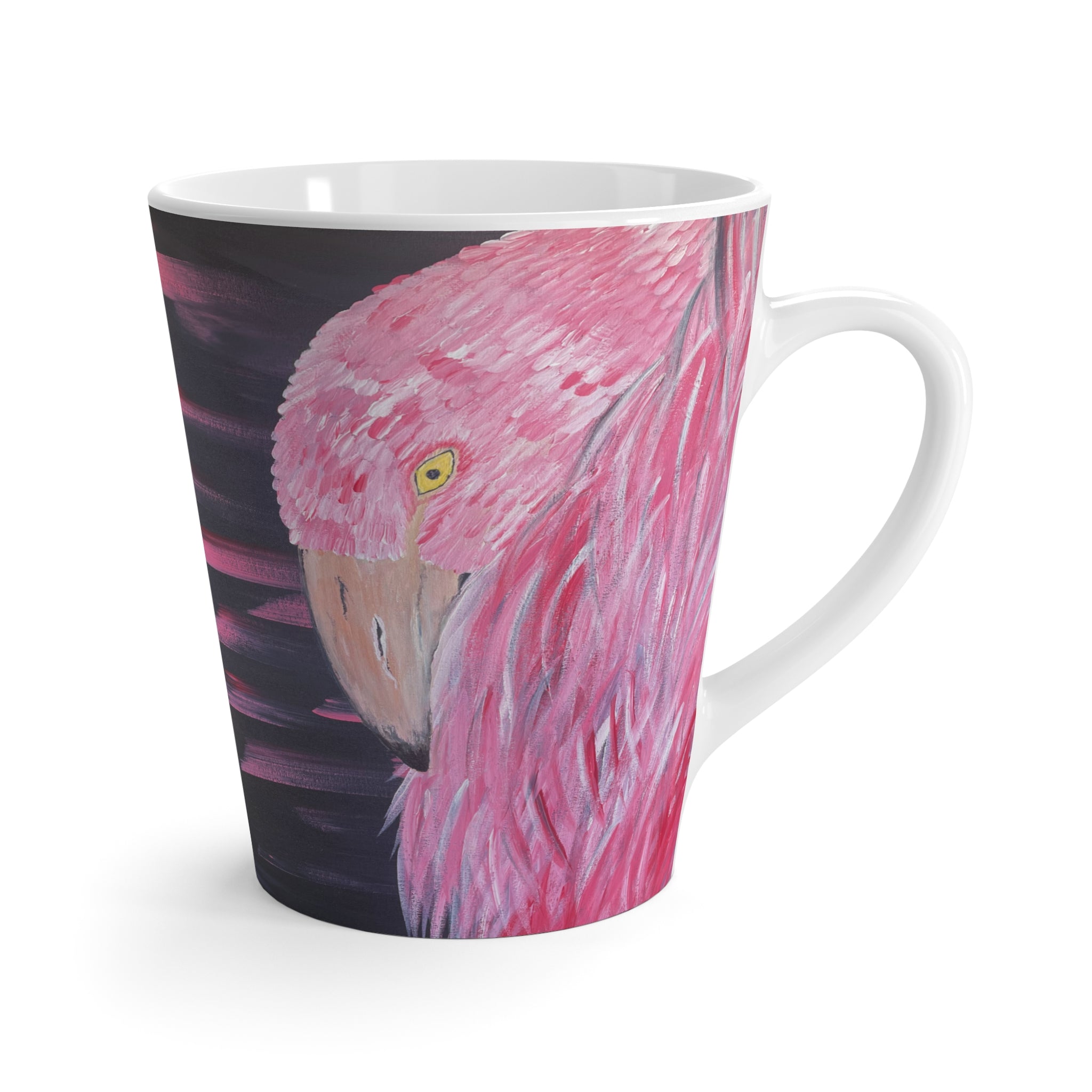 Feathered Grace Latte Mug — Tropical Bird Coffee Cup