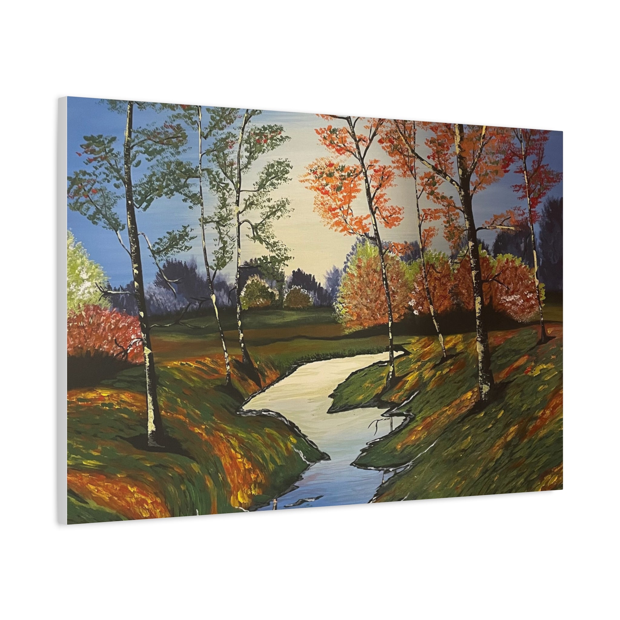 Whispering Birches Abstract Art Canvas - Contemporary Wall Decor