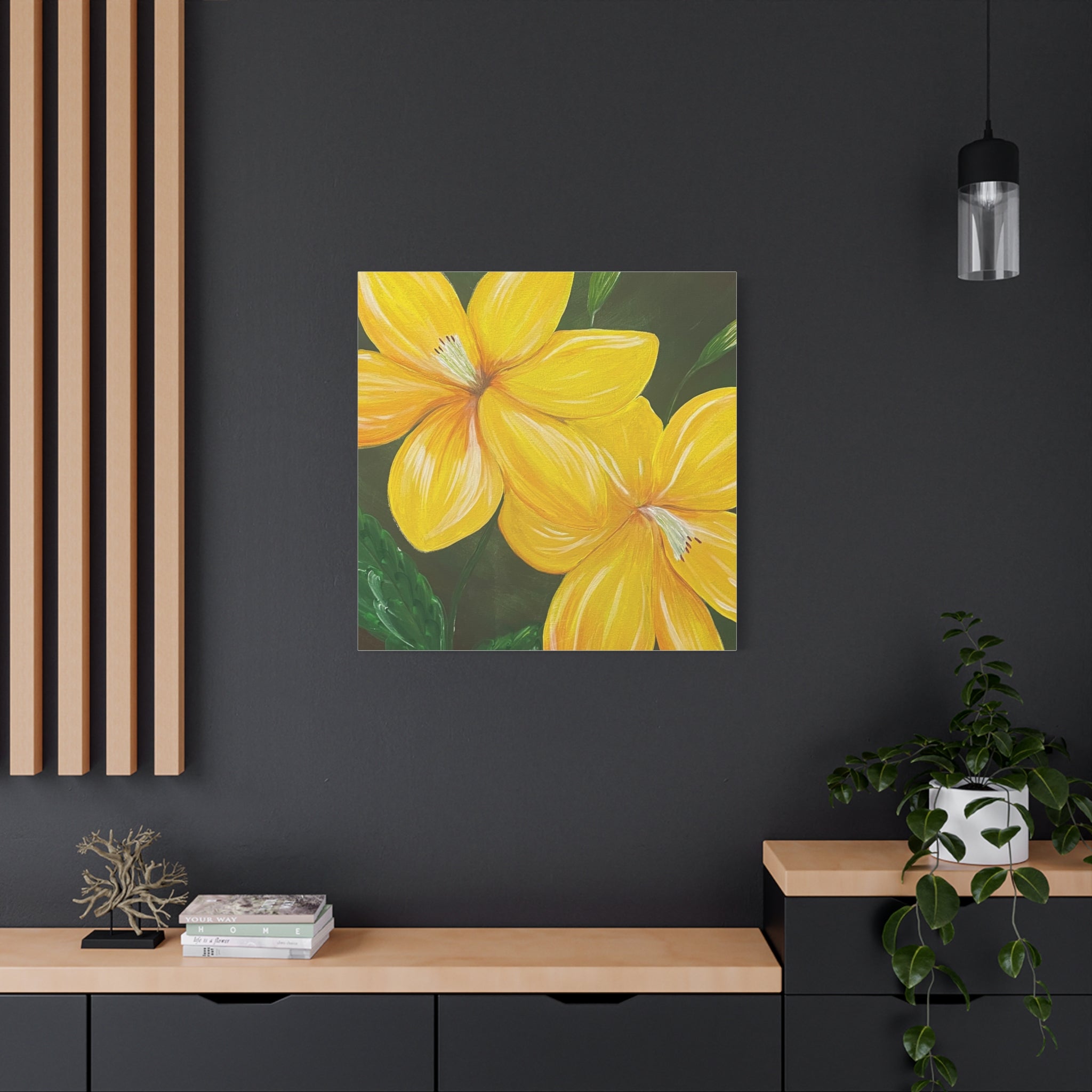 Golden Bloom Canvas Wall Art