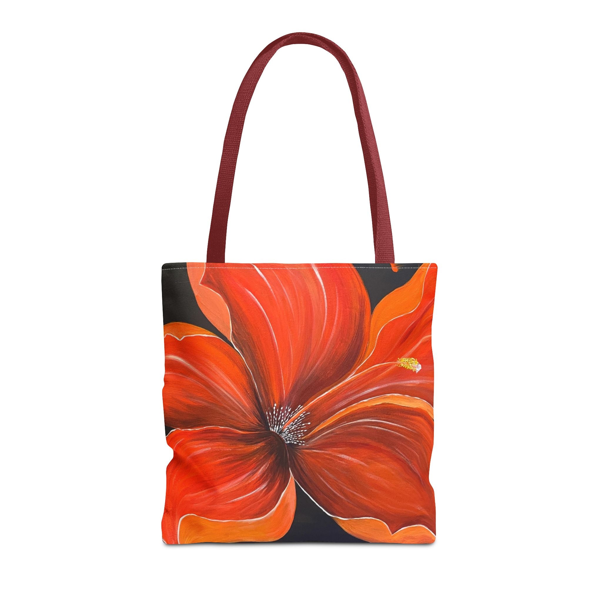 Scarlet Veil Hand Painted Tote Bag
