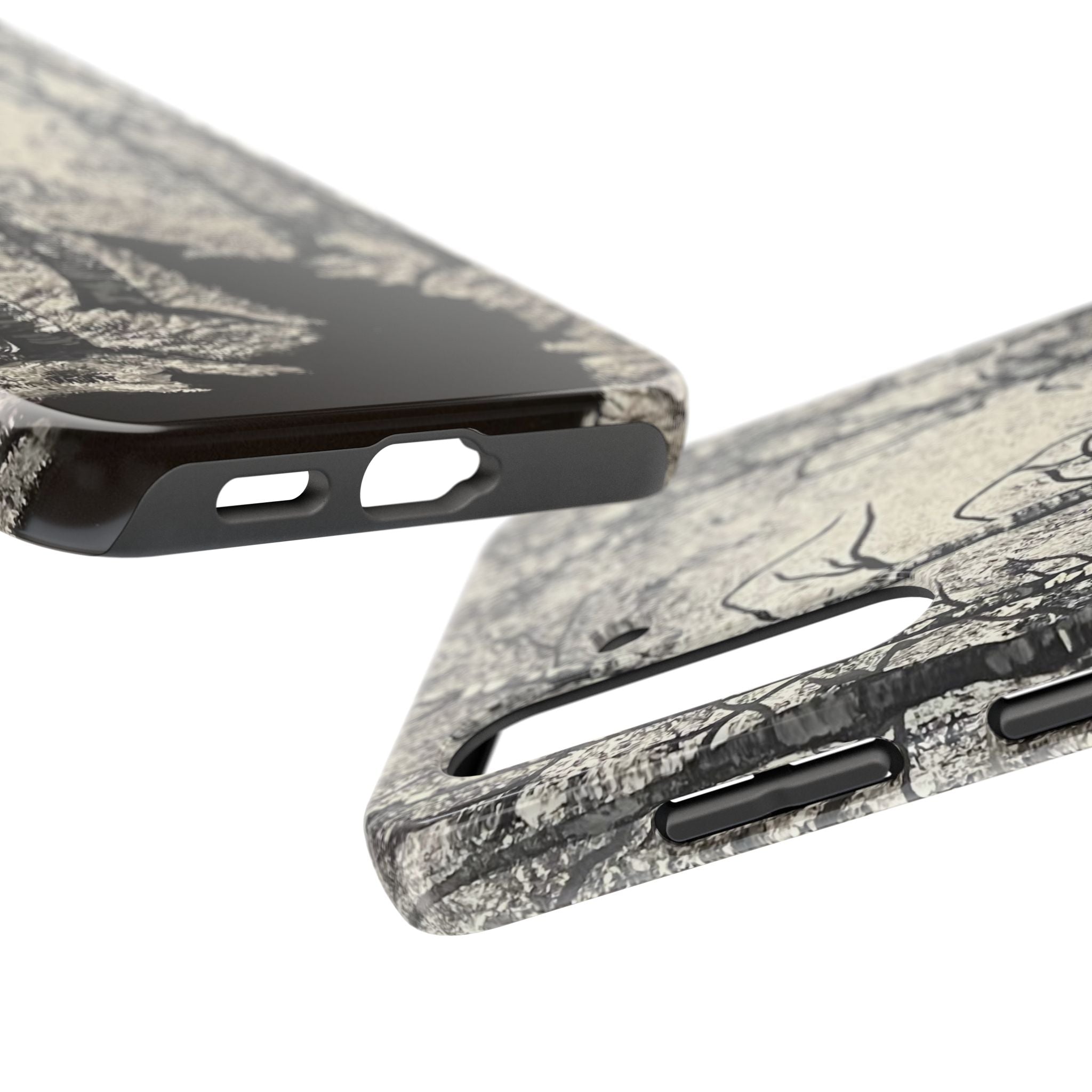 Silver Shadows Phone Case - Hand Painted Unique Designs