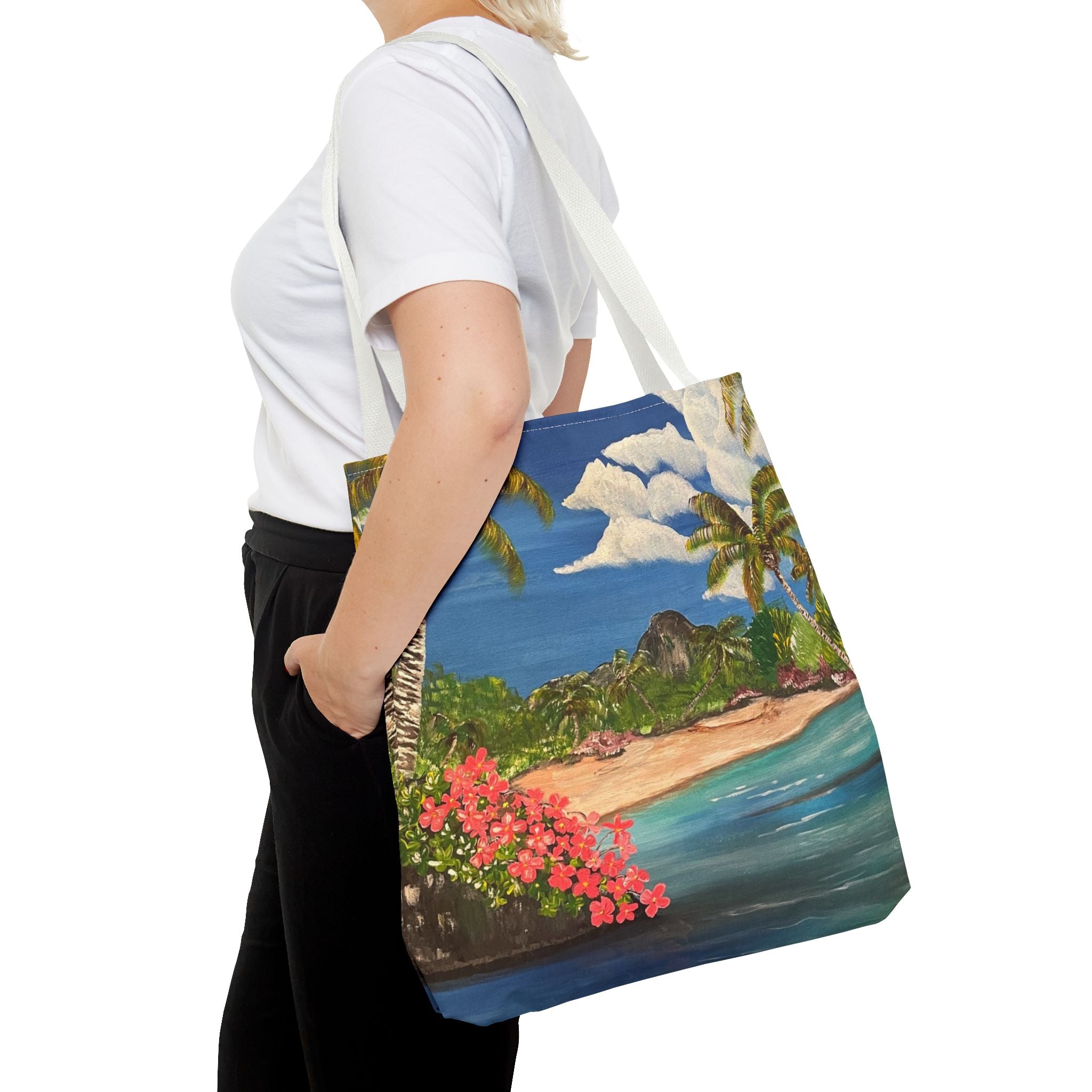 Blooming Paradise Hand Painted Tote Bag