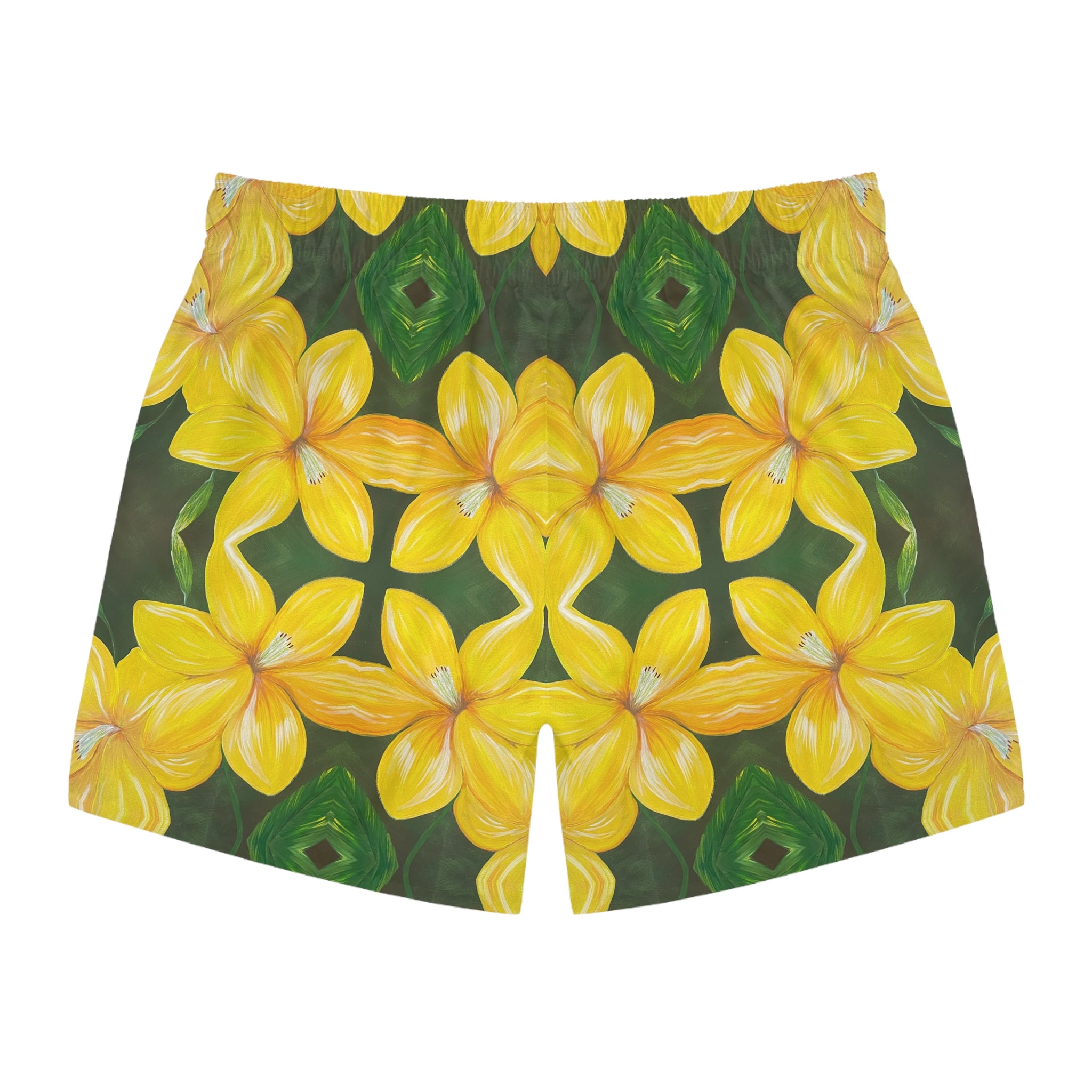 Golden Bloom Swim Trunks