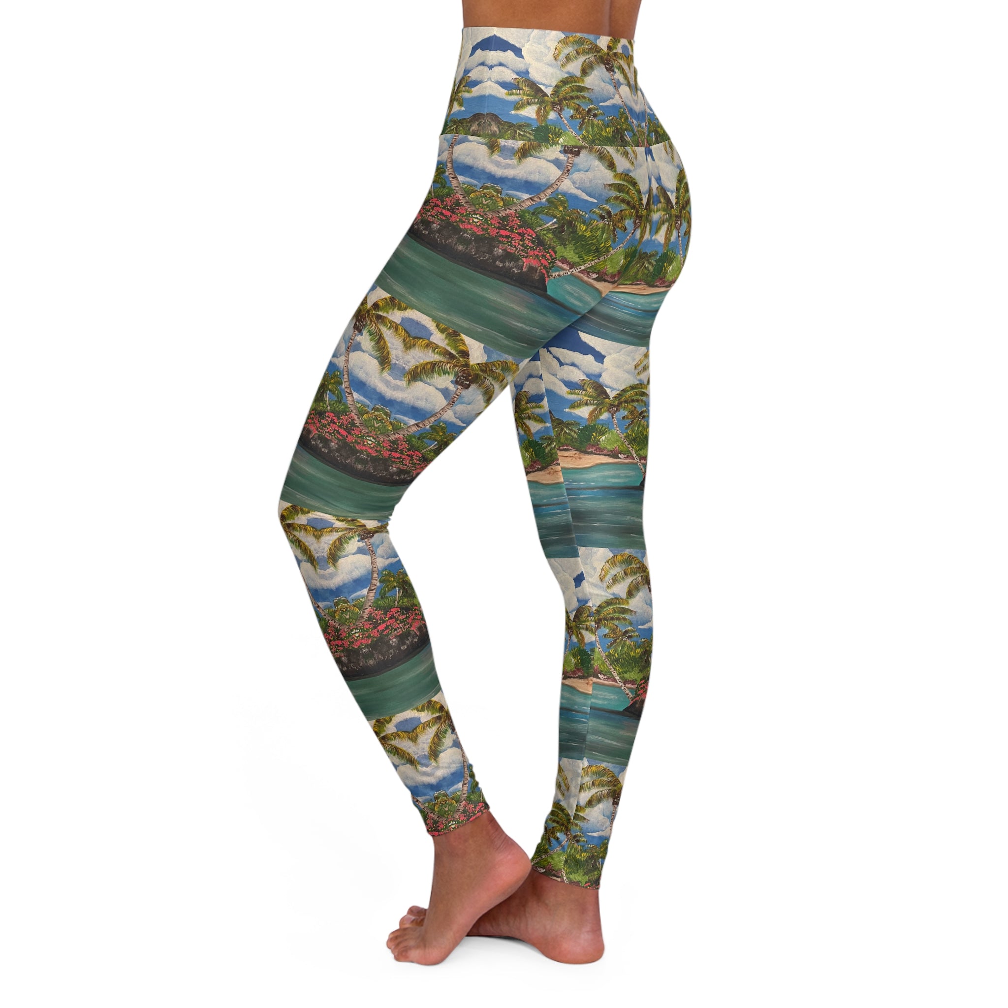 Blooming Paradise Yoga Leggings - Comfort Fit, Fitness Apparel, Workout Gear, Athleisure, Gift for Yoga Lovers