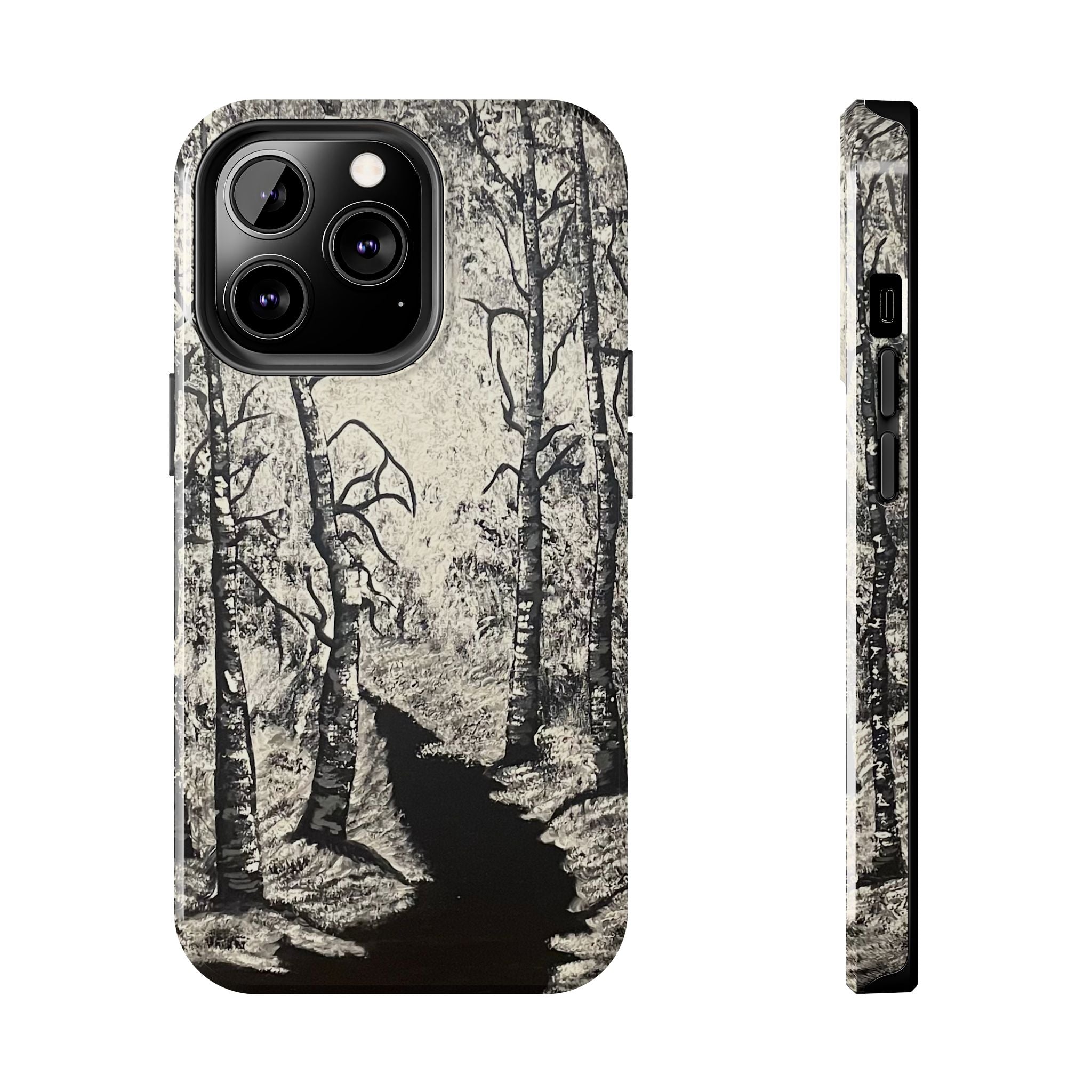 Silver Shadows Phone Case - Hand Painted Unique Designs