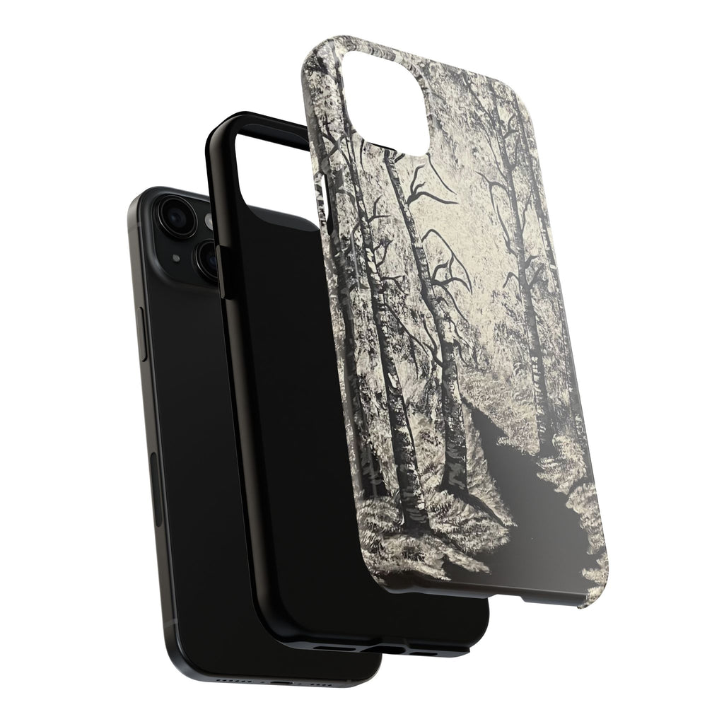 Silver Shadows Phone Case - Hand Painted Unique Designs