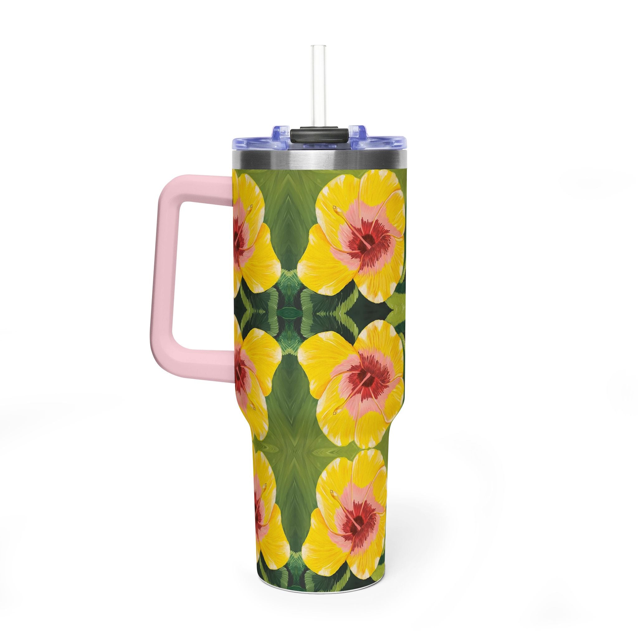 Blushing Sunrise 40oz  Vacuum Tumbler — Insulated Travel Mug with Straw