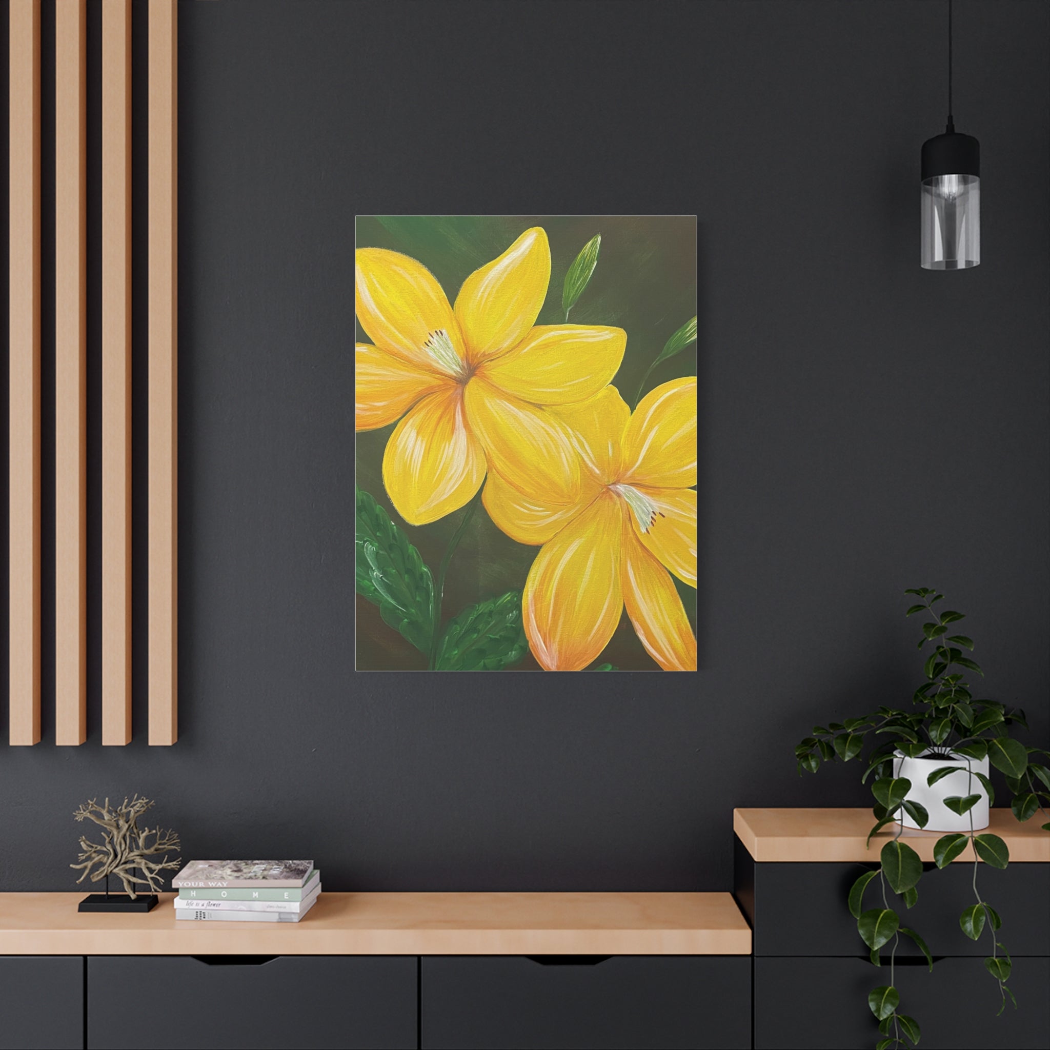 Golden Bloom Canvas Wall Art