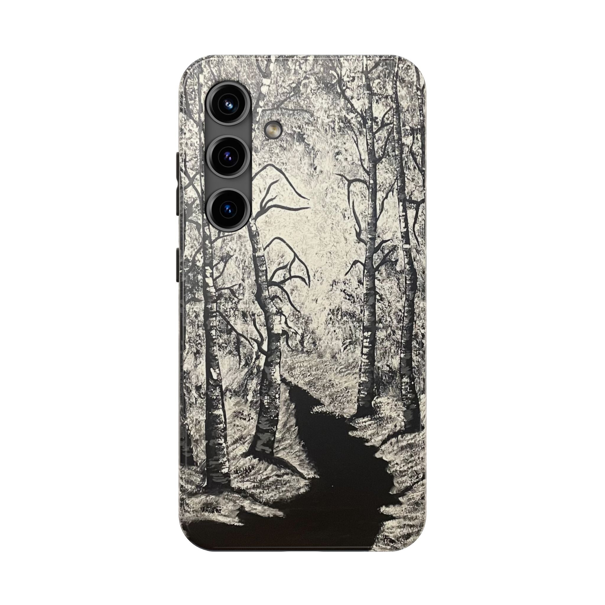 Silver Shadows Phone Case - Hand Painted Unique Designs