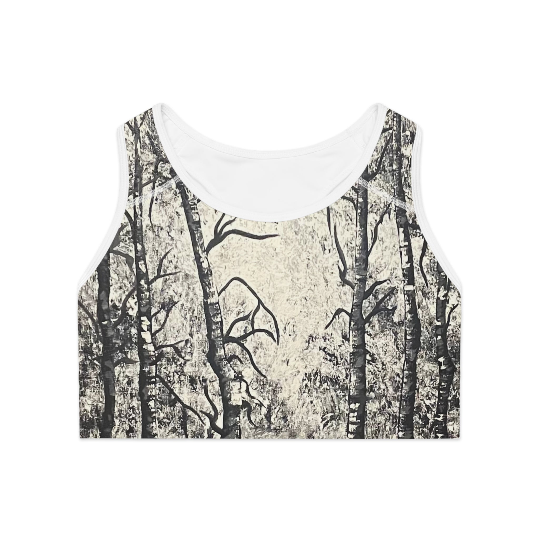 Silver Shadows Sports Bra, Activewear for Yoga, Workout Gear, Gift for Fitness Lovers, Exercise Top, Beachwear