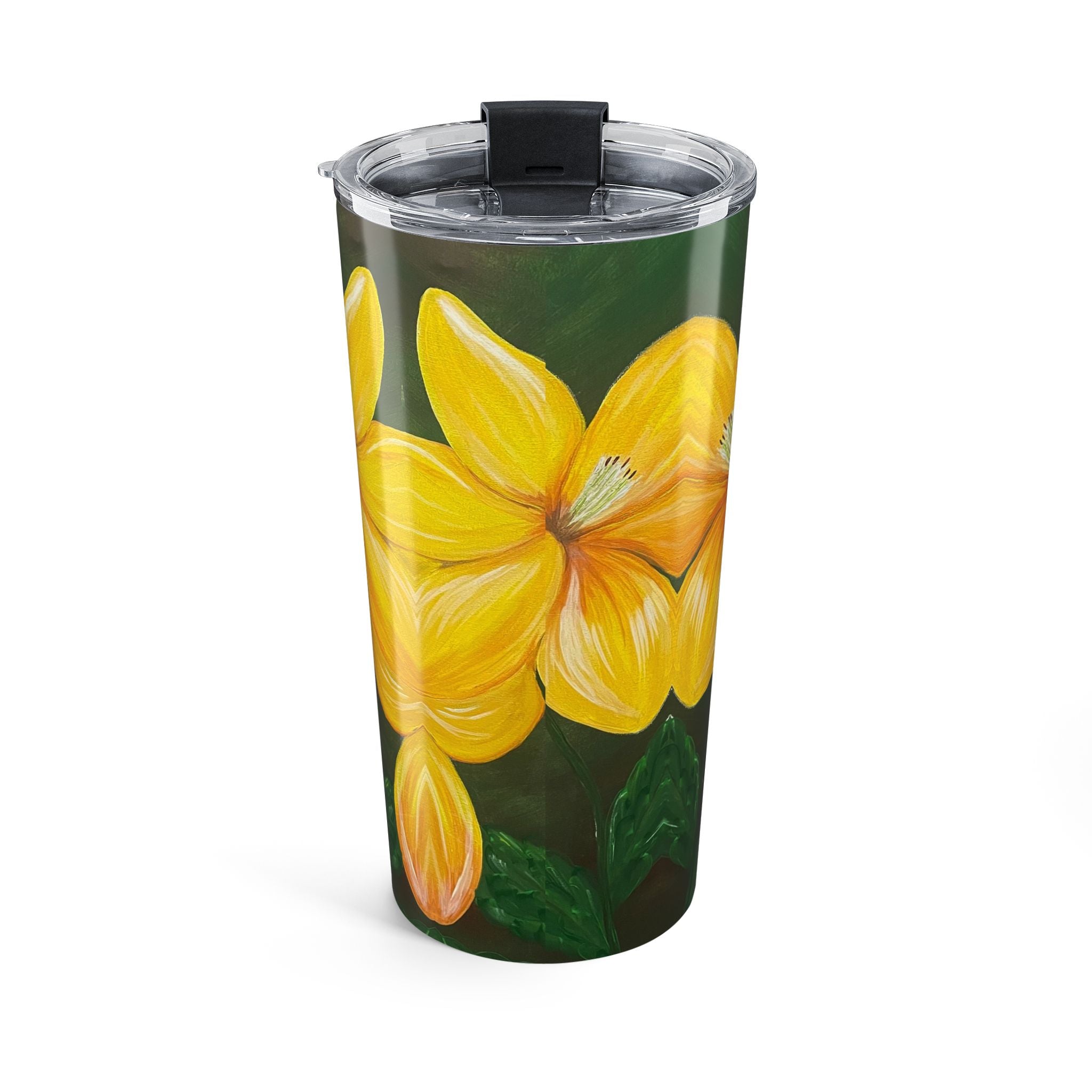 Golden Bloom 20oz Artistic Tumbler Perfect Hand Painted Gift
