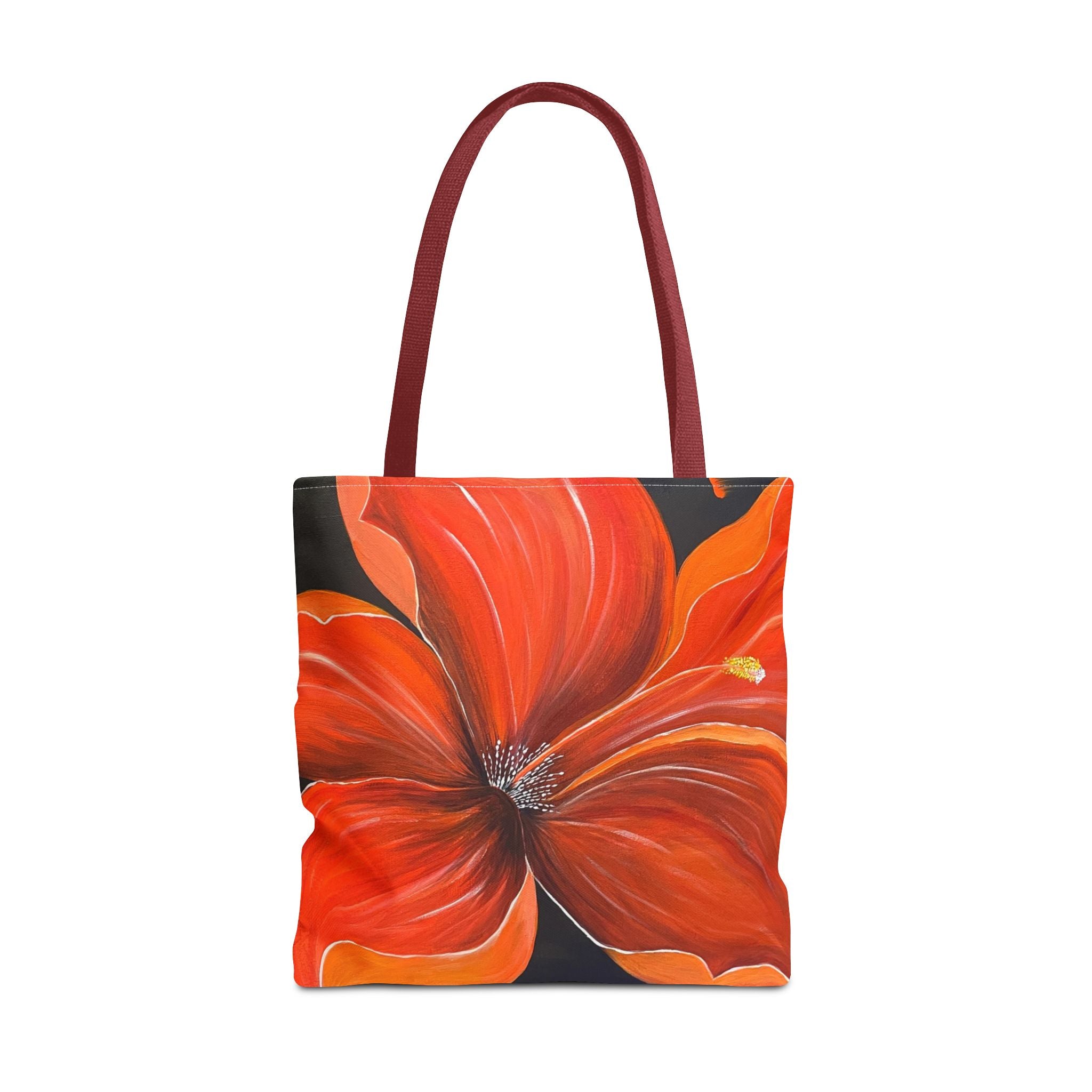 Scarlet Veil Hand Painted Tote Bag
