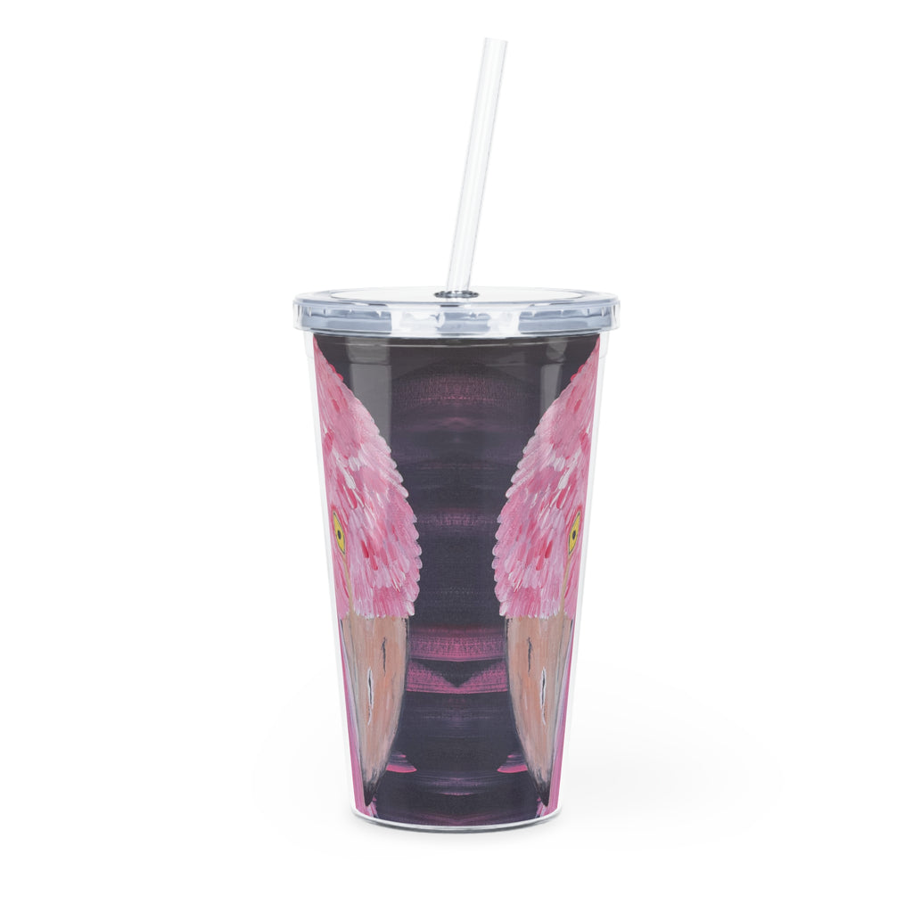 Feathered Grace Tumbler with Straw - Hand Painted Designs
