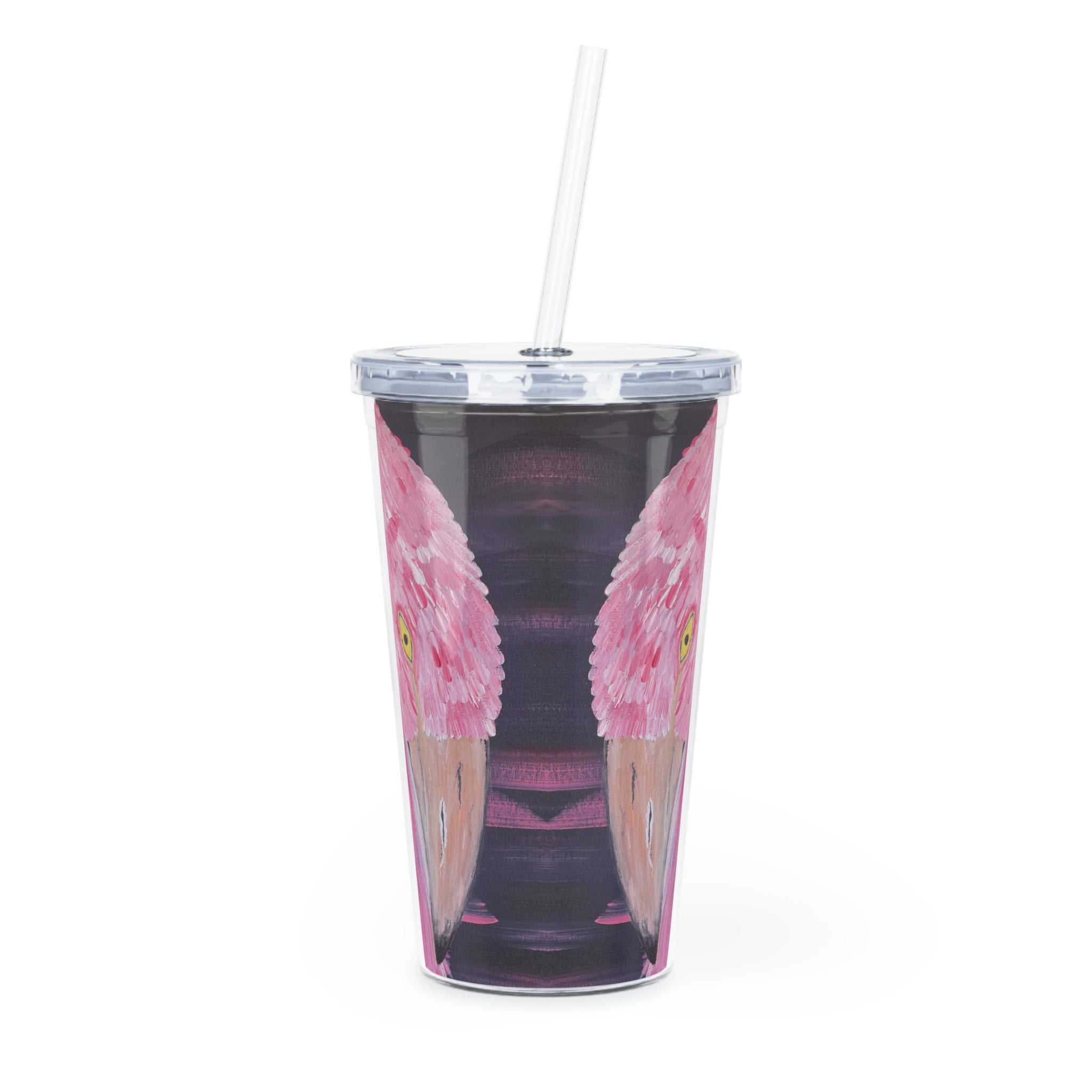 Feathered Grace Tumbler with Straw - Hand Painted Designs
