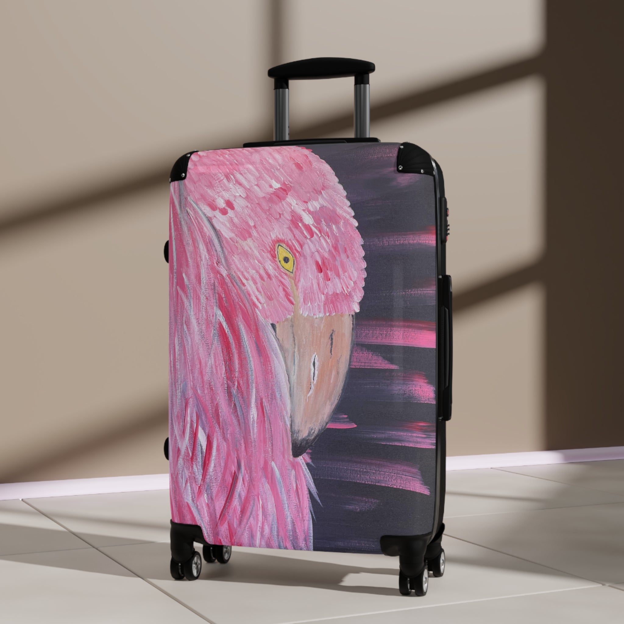 Feathered Grace Handprinted Colorful Suitcase